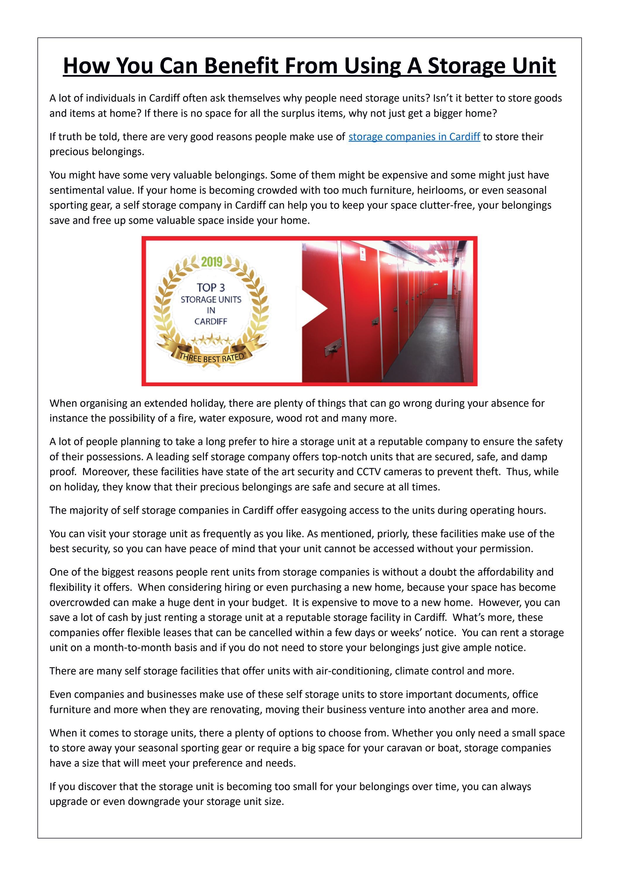 How You Can Benefit From Using A Storage Unit by Big Padlock Ltd Issuu