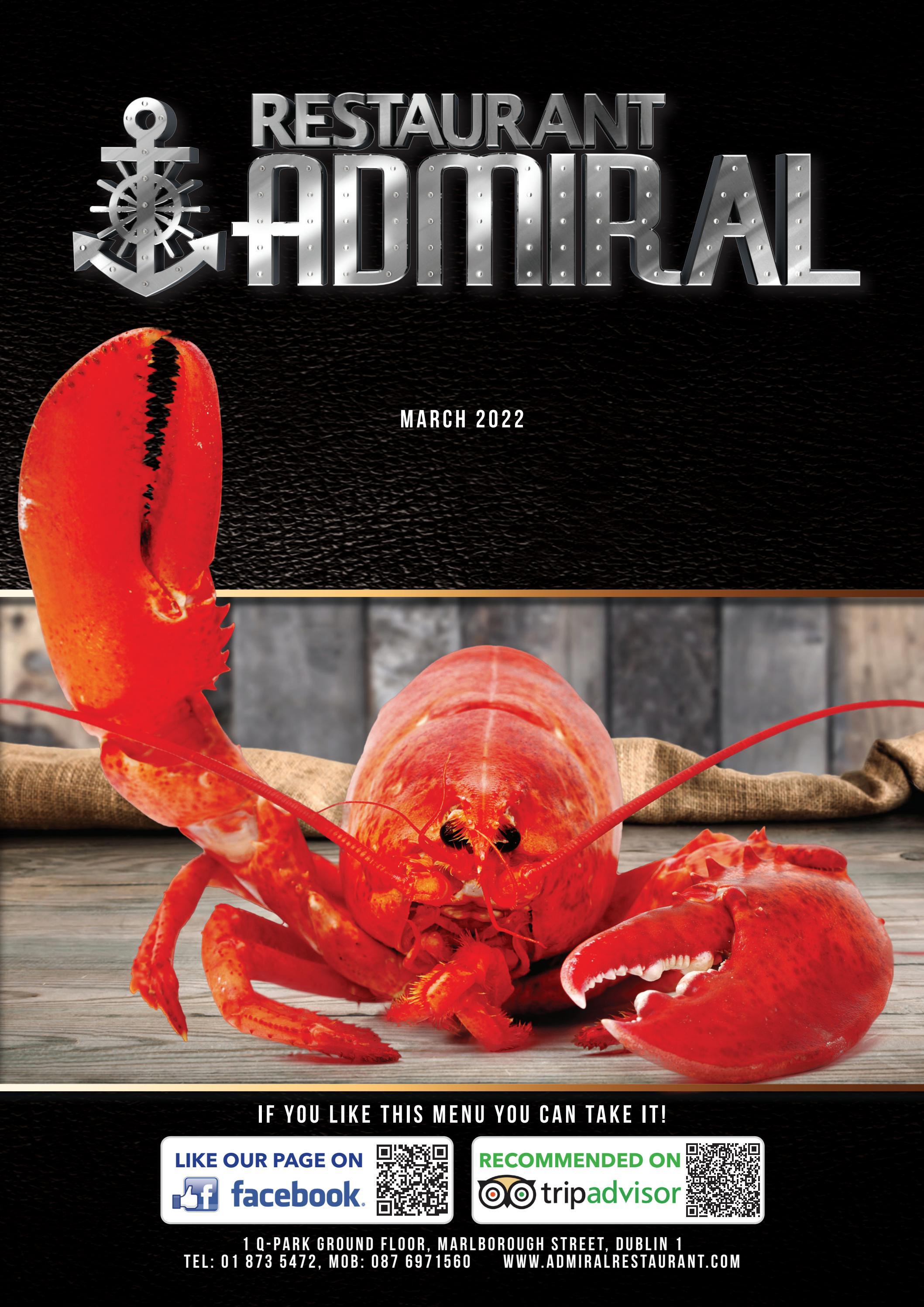 Admiral Restaurant Menu 2021 by DublinInfo Issuu