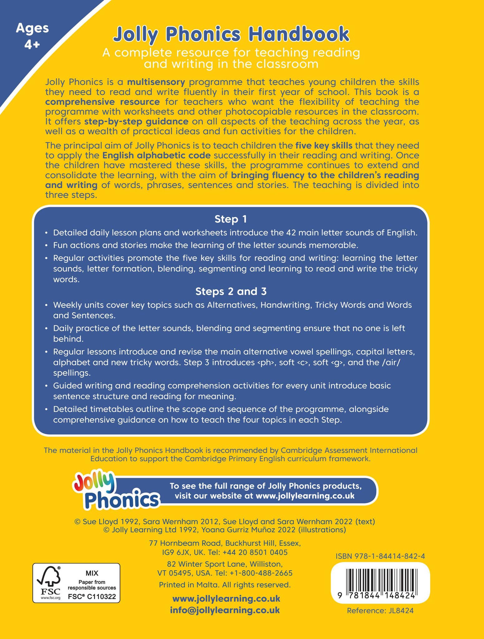 Jolly Phonics Handbook JL8424 - British English Precursive by Jolly ...