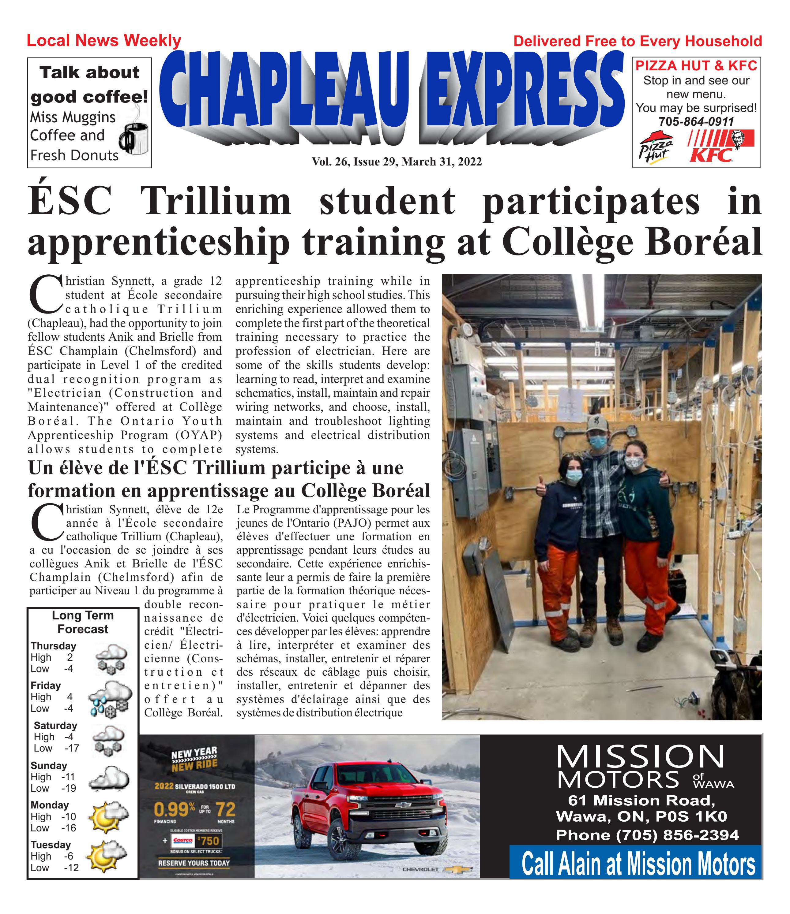 03312022 March 31 2022 by The Chapleau Express Issuu