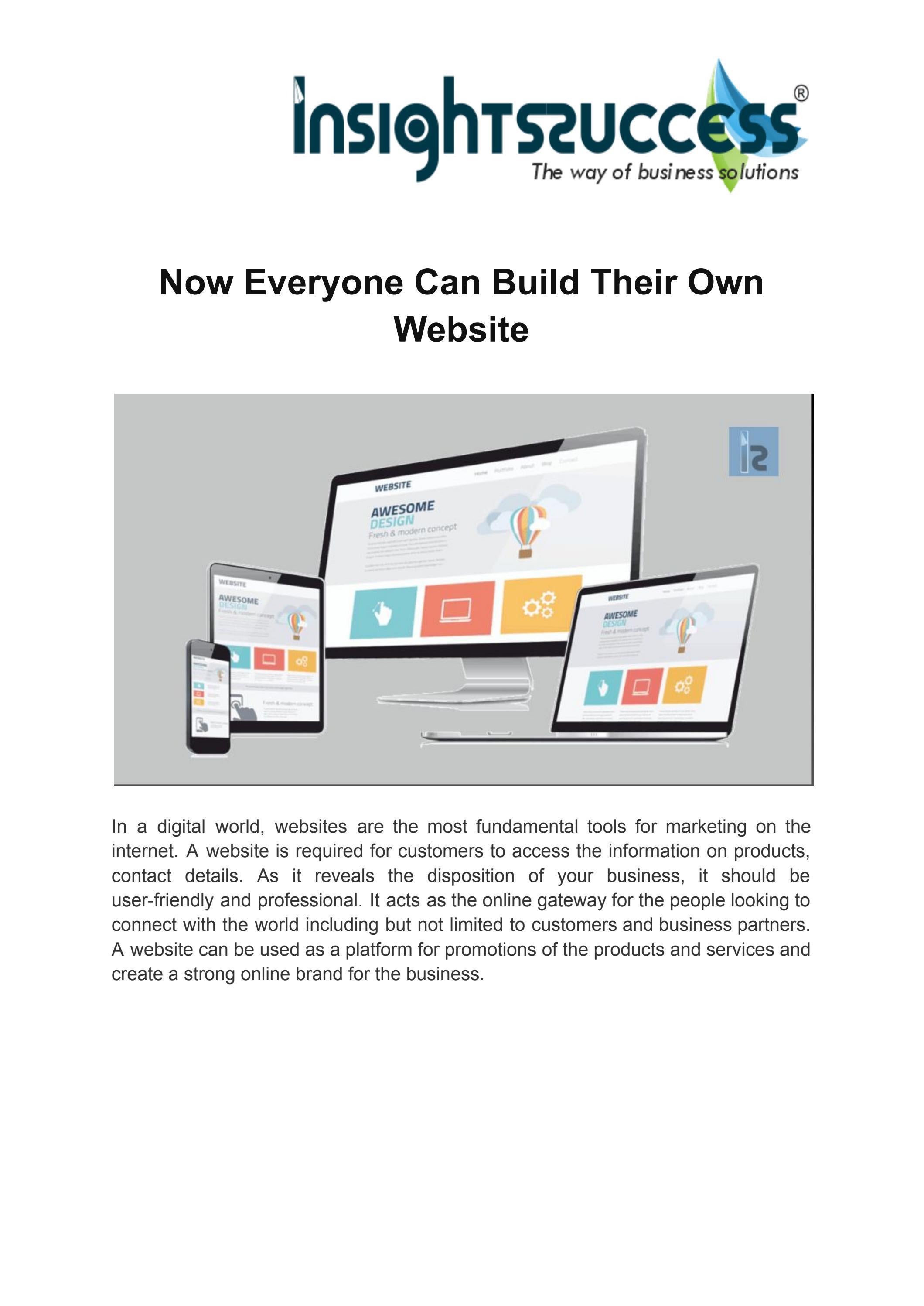 Now Everyone Can Build Their Own Website - Insights Success by Insights ...