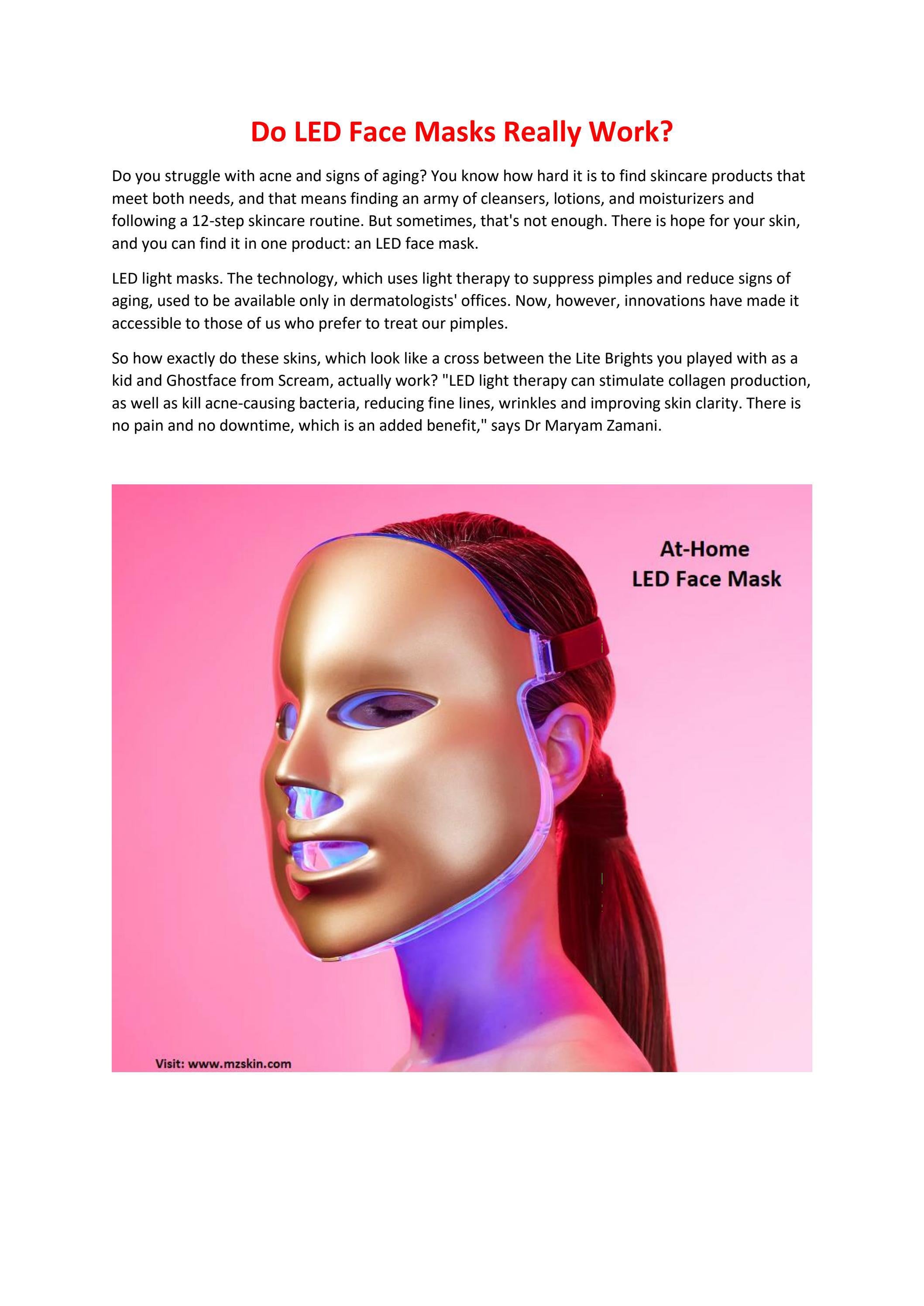 Do LED Face Masks Really Work? by mzskin Issuu
