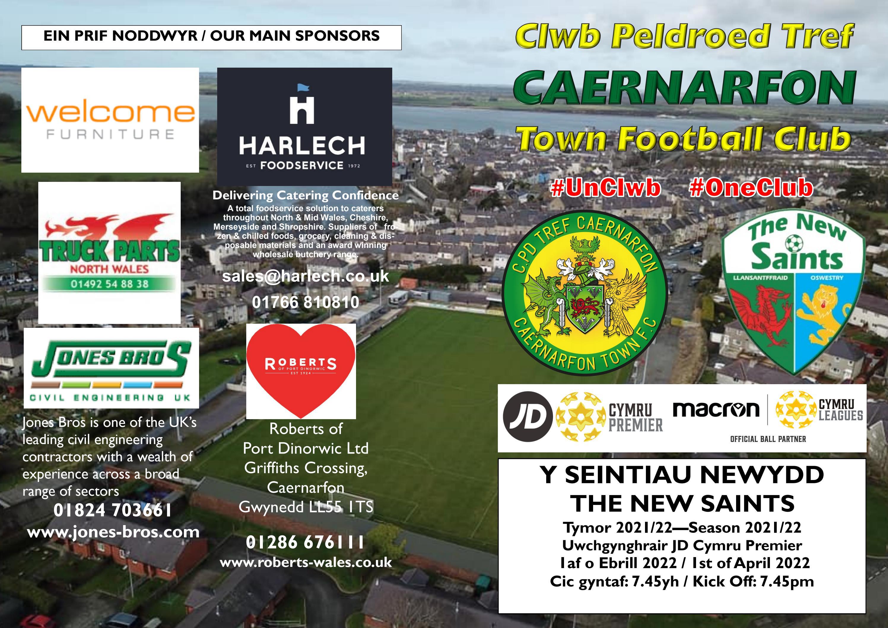 CP Tref Caernarfon Town FC v The New Saints JD Cymru Premier League