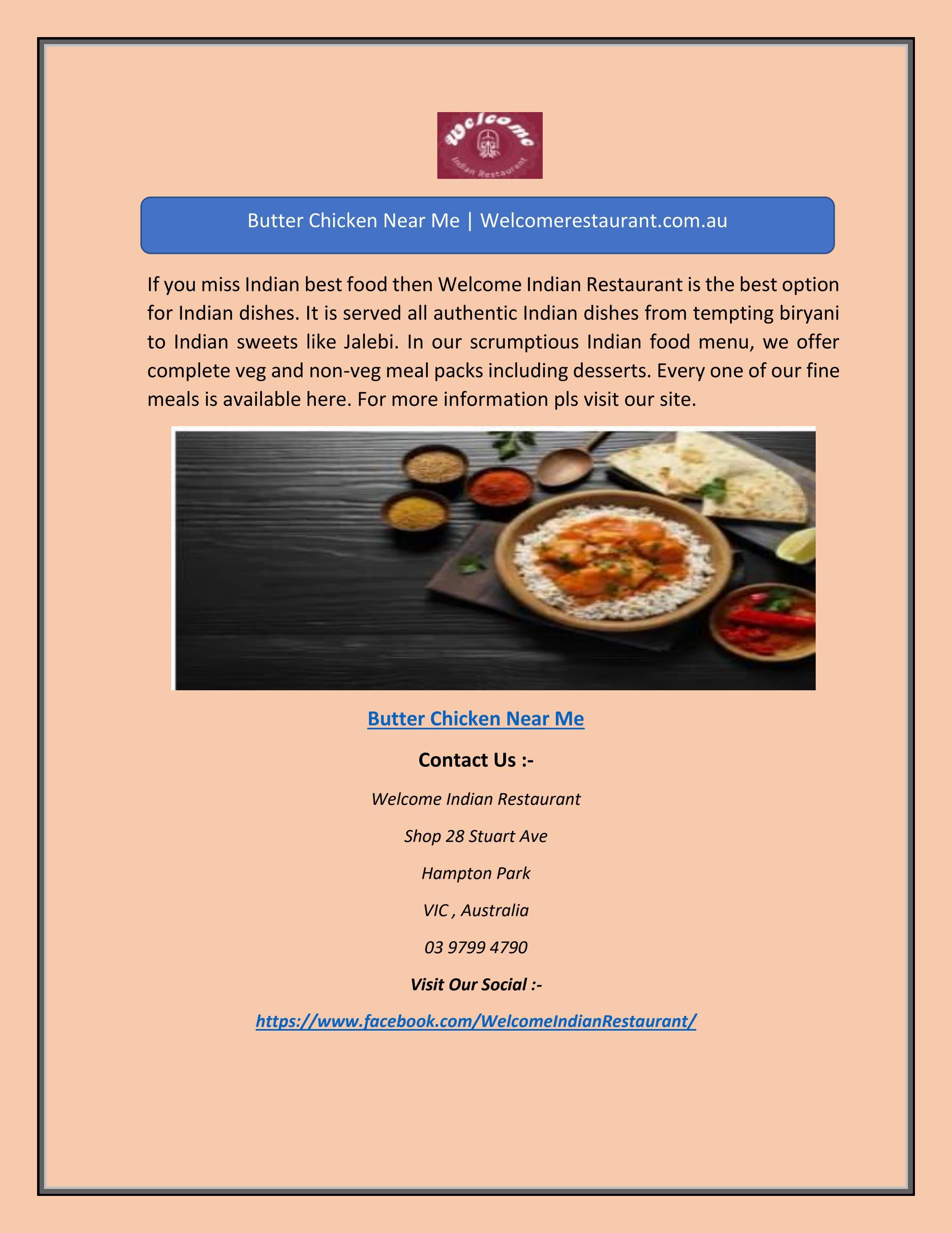 Butter Chicken Near Me by Indian