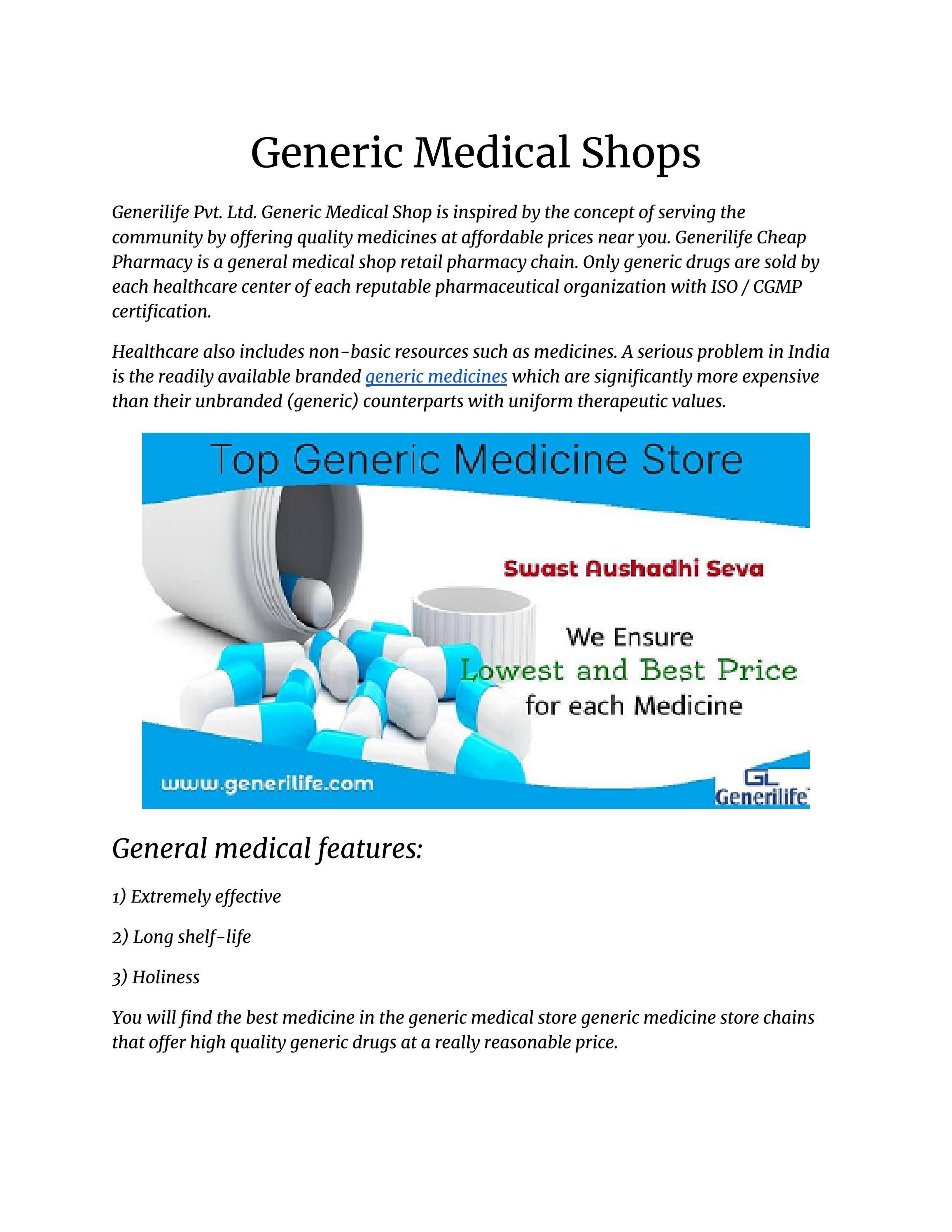 generic medical shops by Generic Medicine Issuu