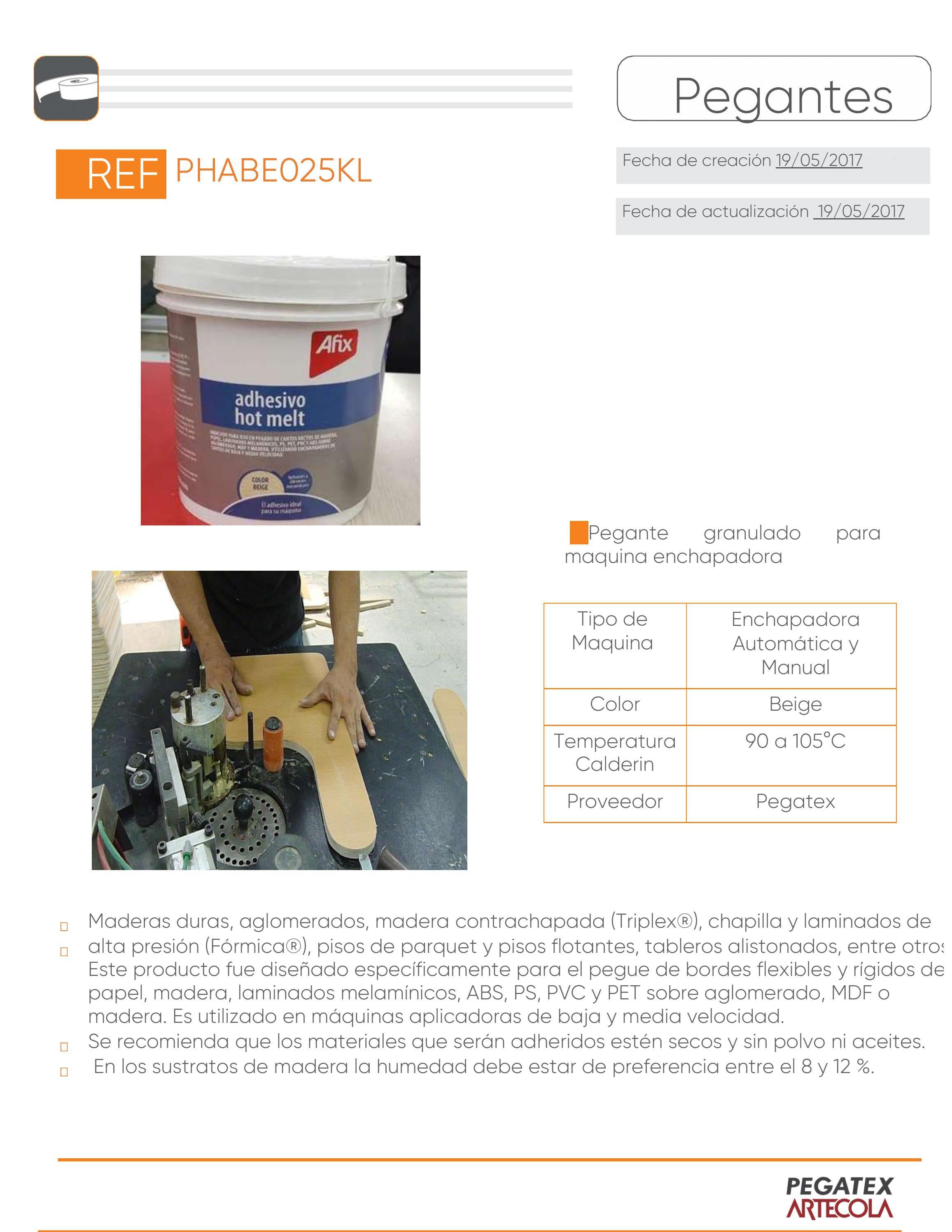 Ficha técnica HOT MELT by Madecentro Colombia Issuu