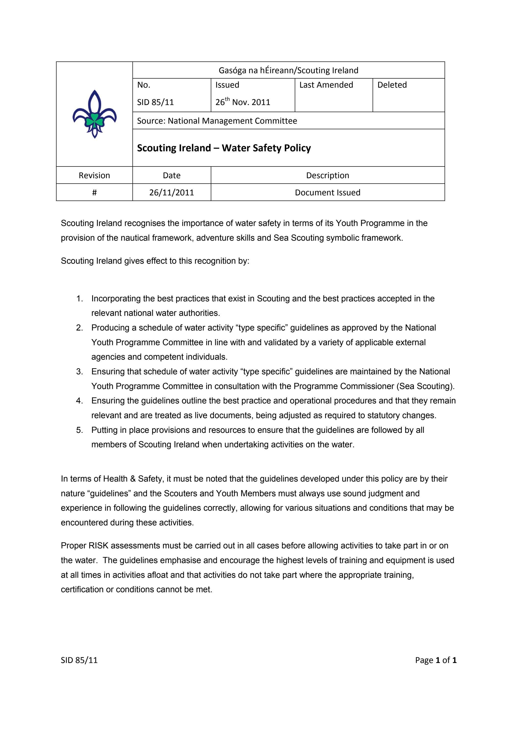 SID 8511 Water Safety Policy by Scouting Ireland Issuu