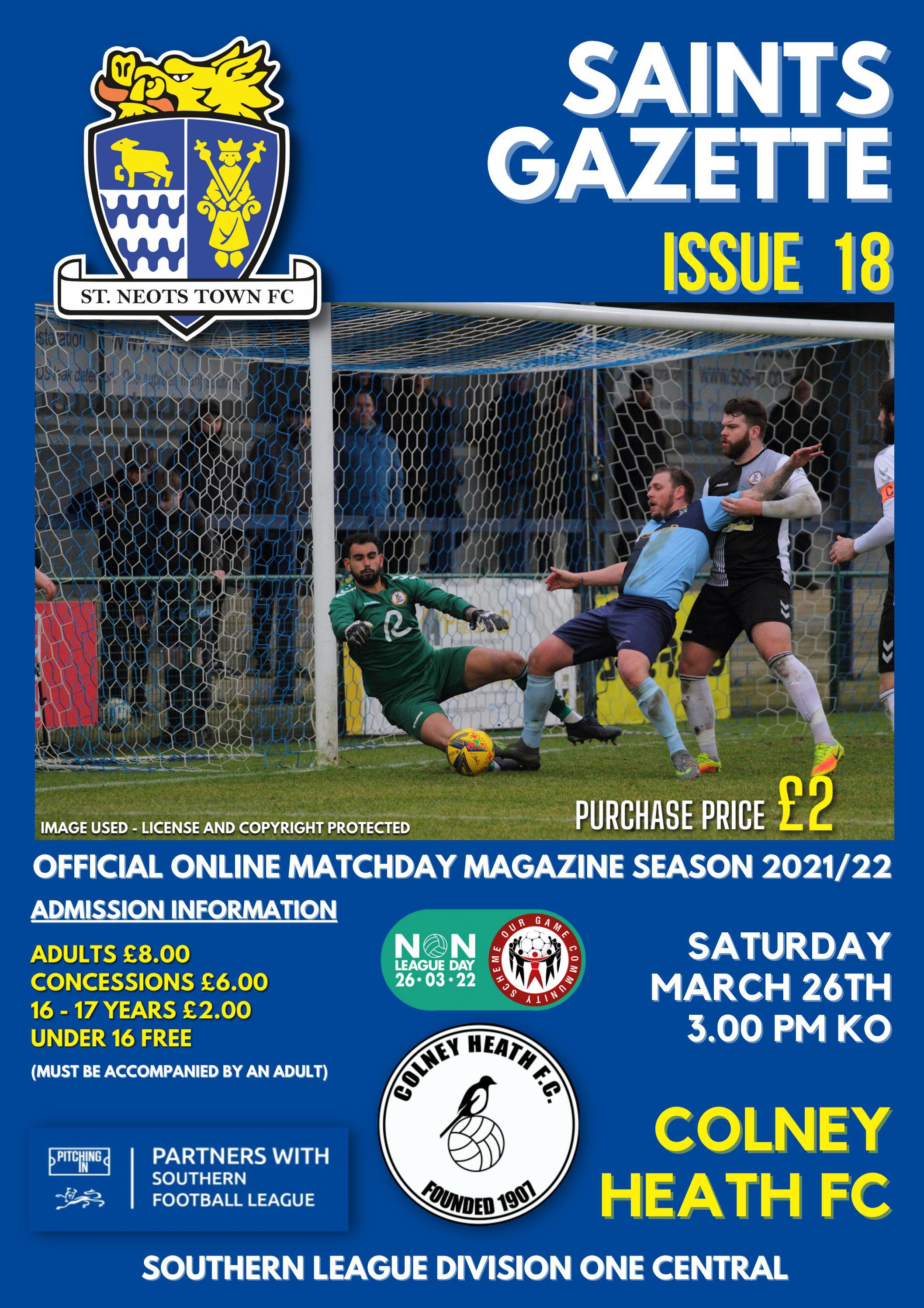 2021/22 Colney Heath Issue 18 by St Neots Town Football Club Issuu