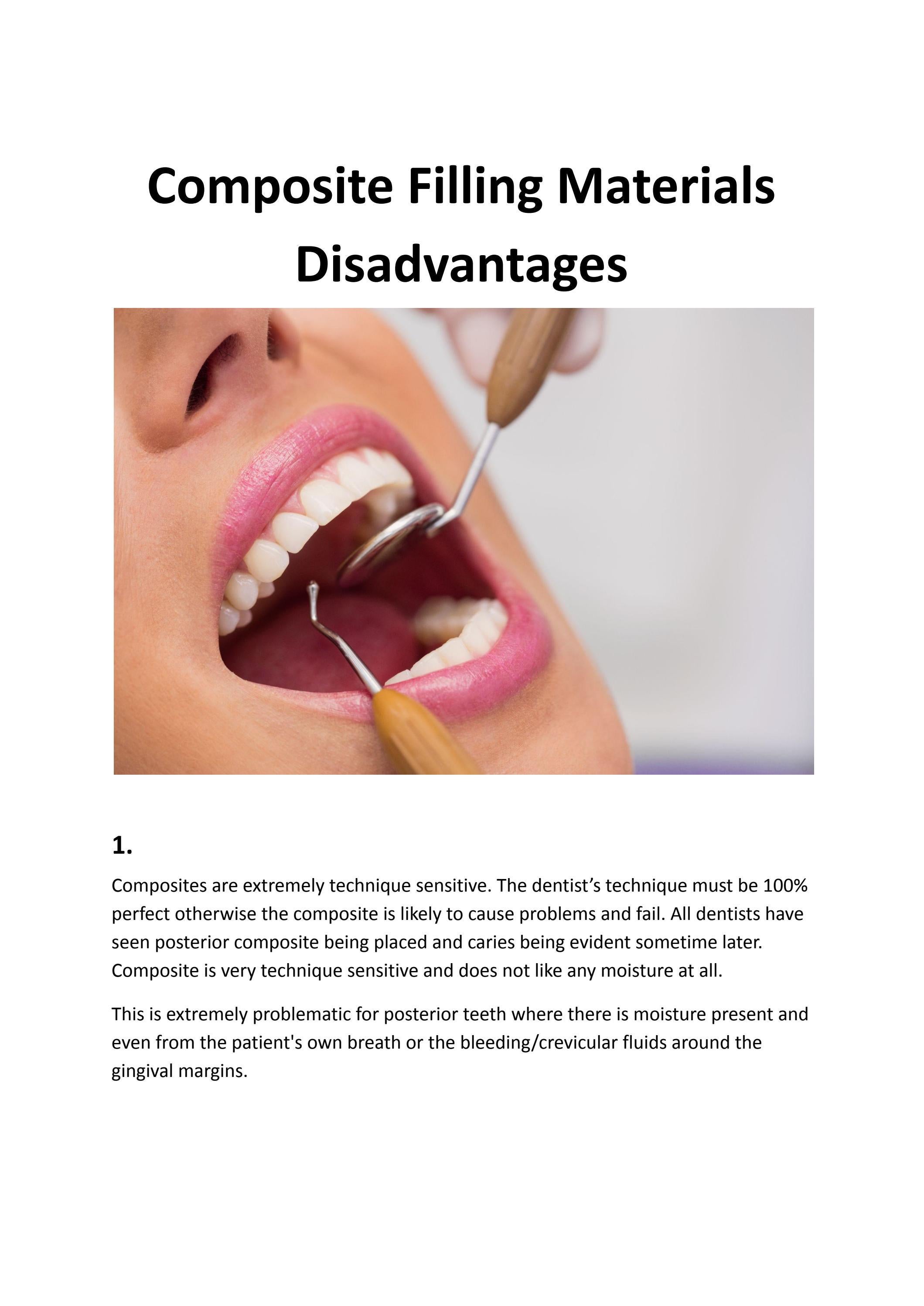 Composite Filling Materials Disadvantages by Dominic Thorncroft Issuu