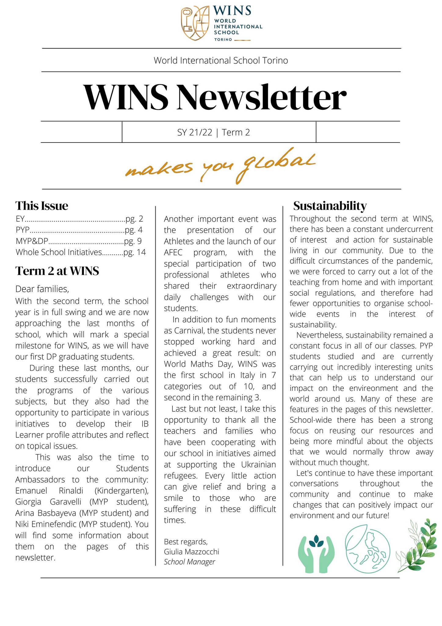 Wins Program Newsletter Example WINS Newsletter | Term 2 by wins - Issuu