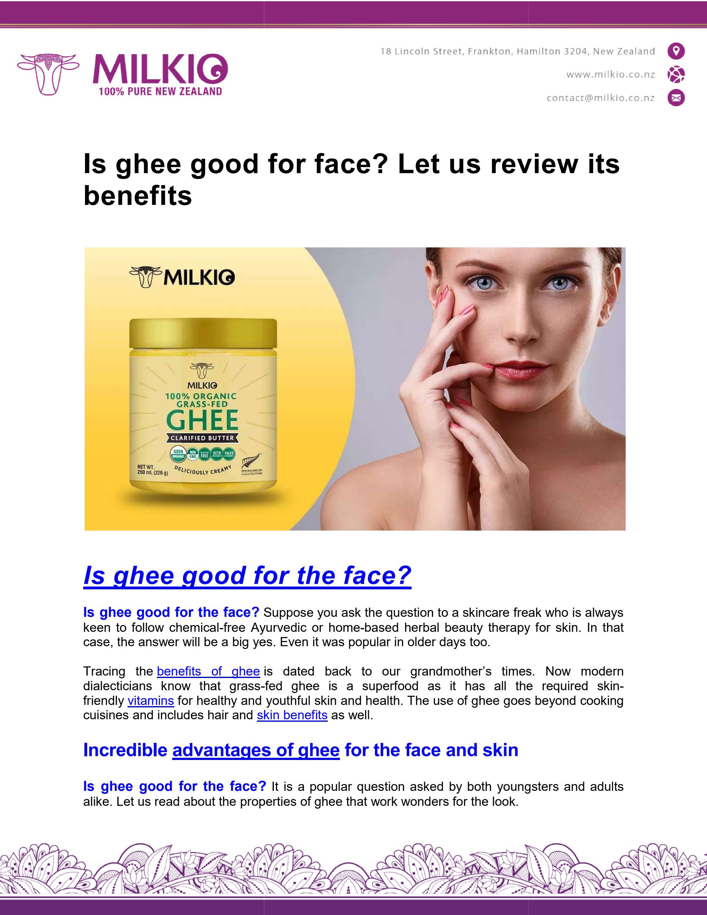 Is ghee good for the face? by MILKIO Issuu