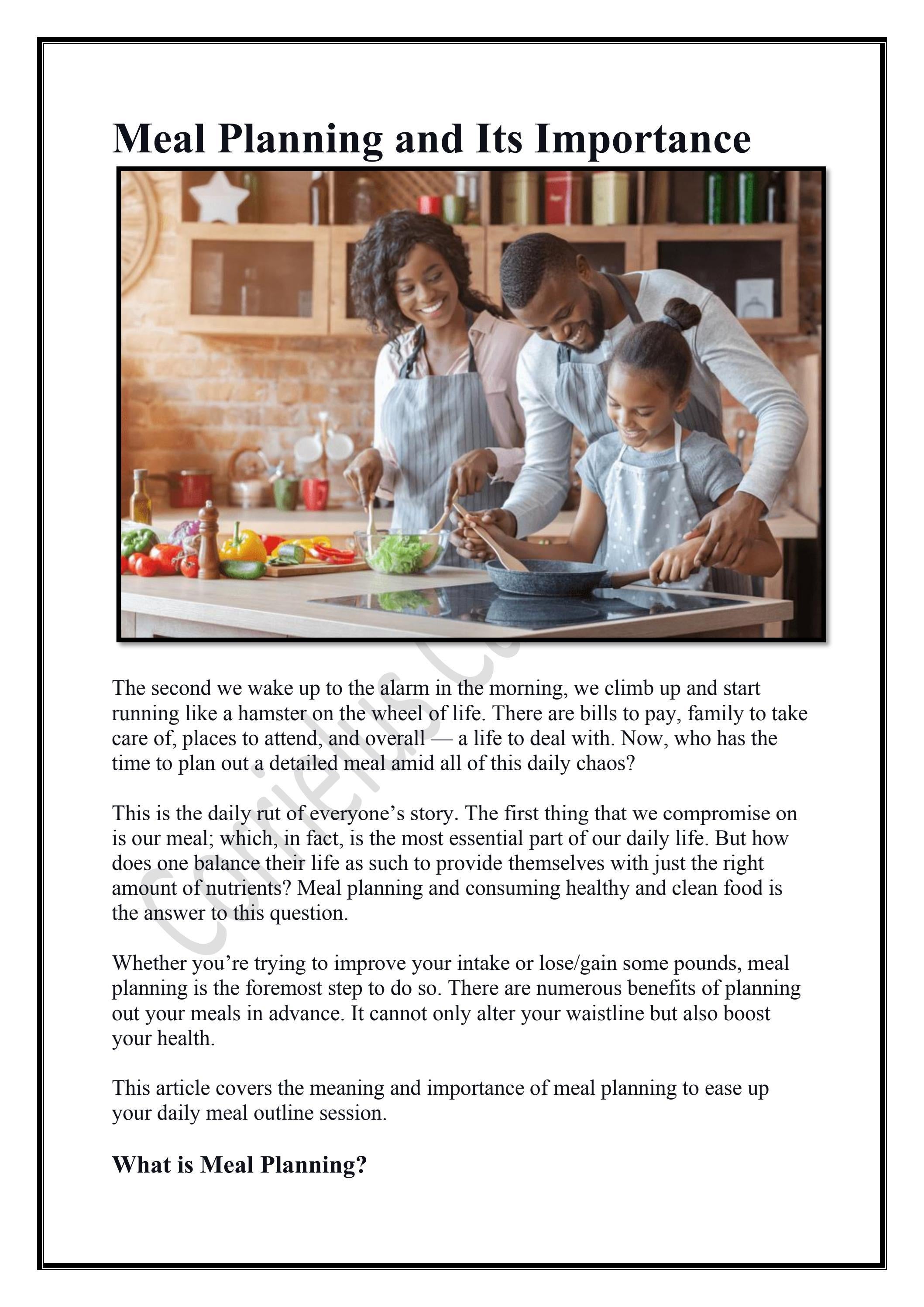Meal Planning and Its Importance by Corrieluscardiology Issuu