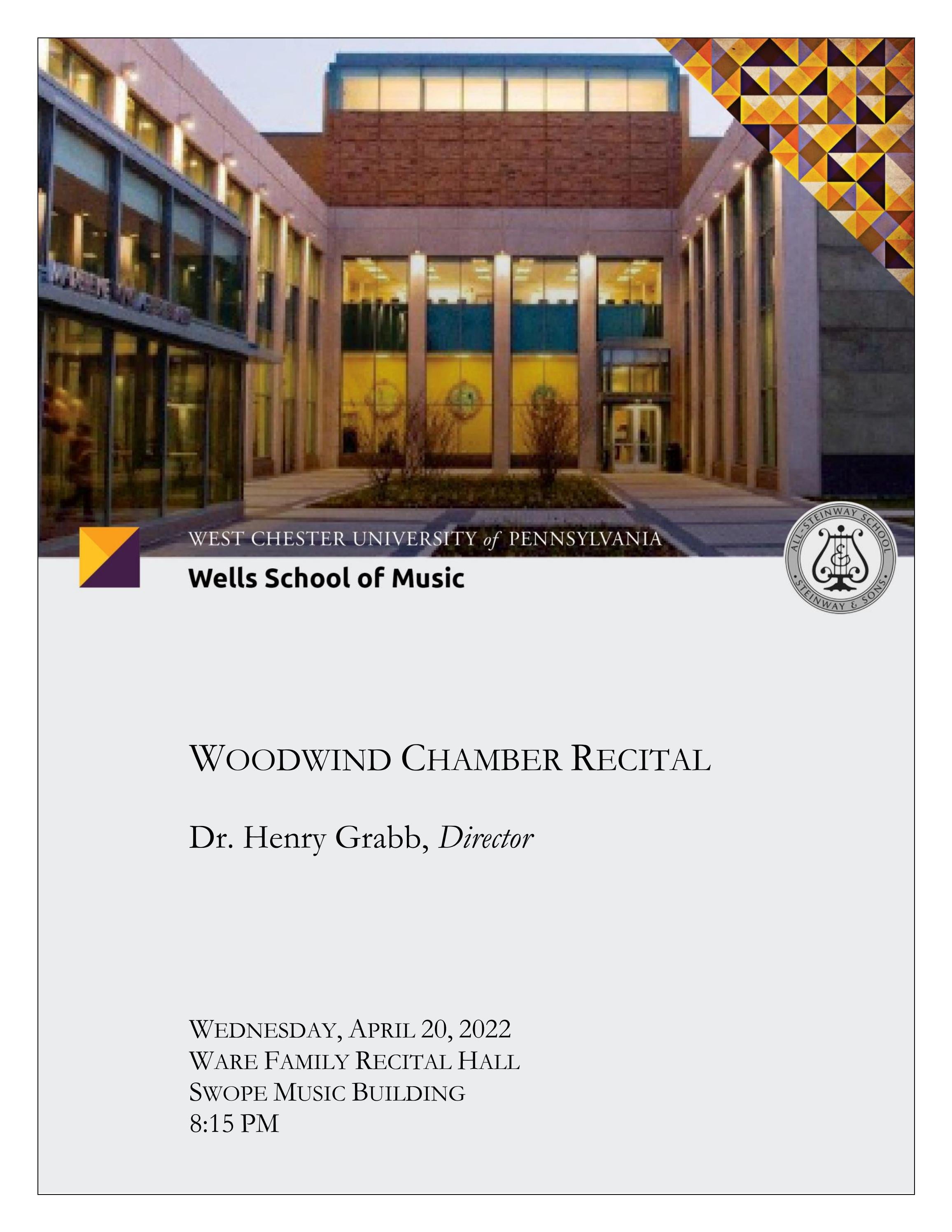 04.20.2022 ENS Woodwind Chamber Recital by WCU Wells School of Music