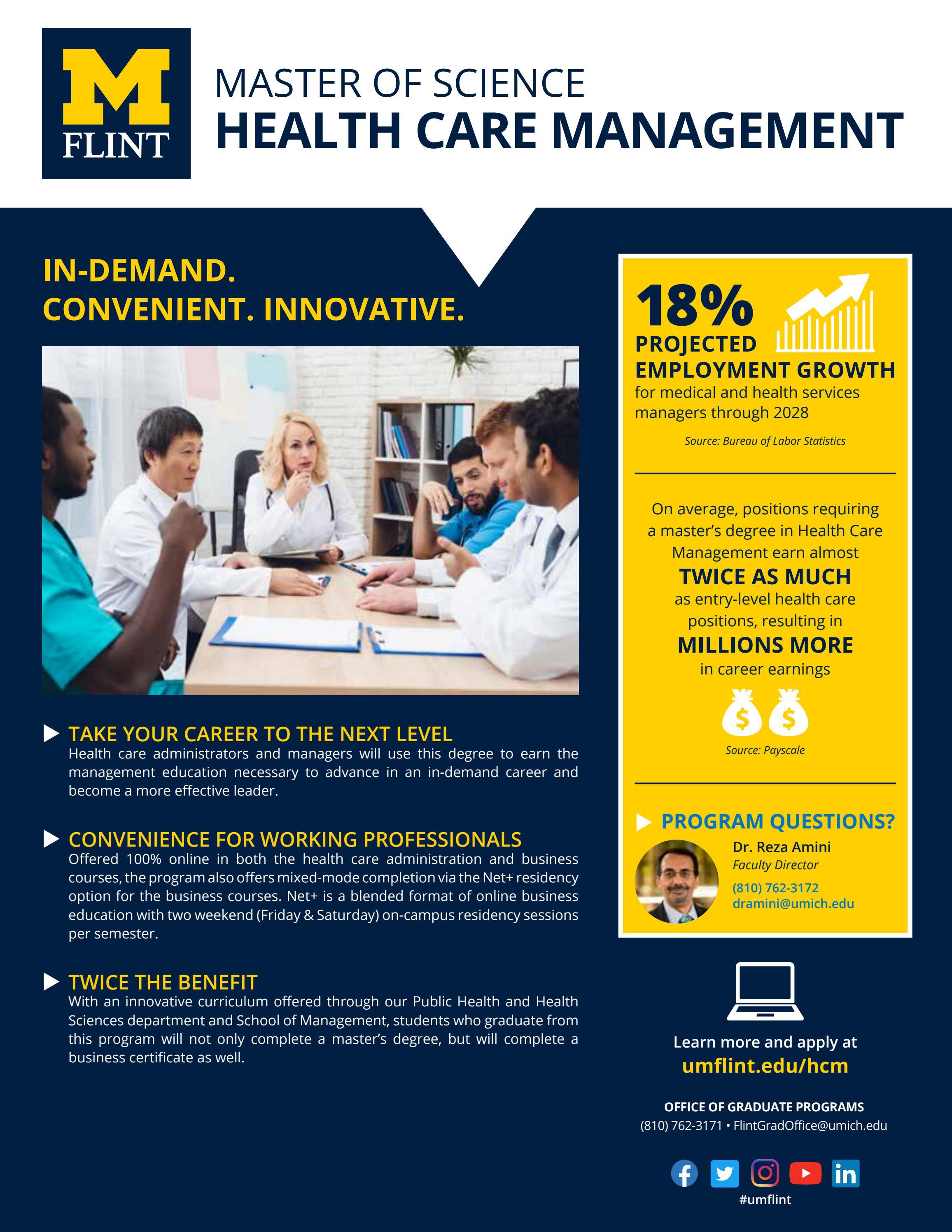 University of MichiganFlint Master of Science Health Care Management