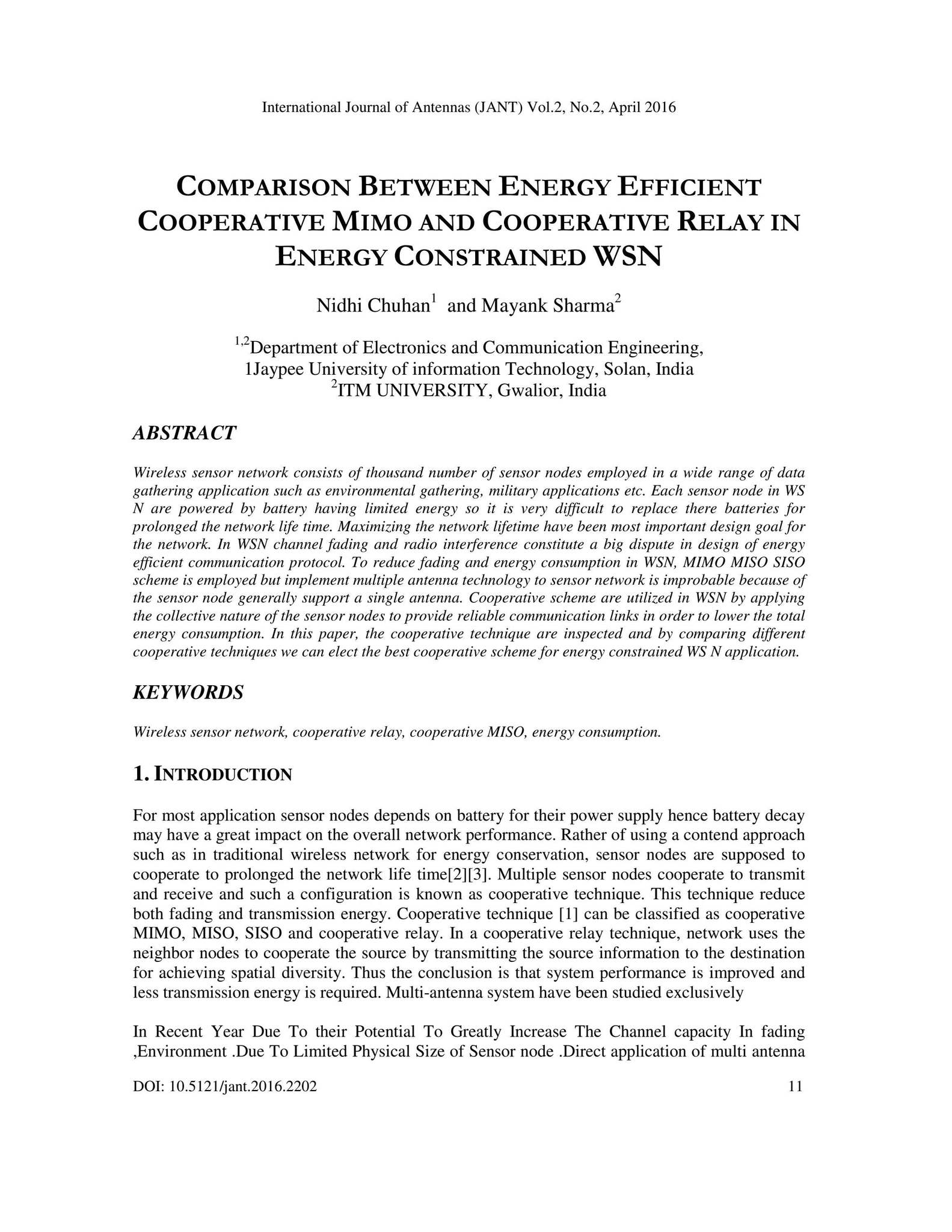 COMPARISON BETWEEN ENERGY EFFICIENT COOPERATIVE MIMO AND COOPERATIVE ...