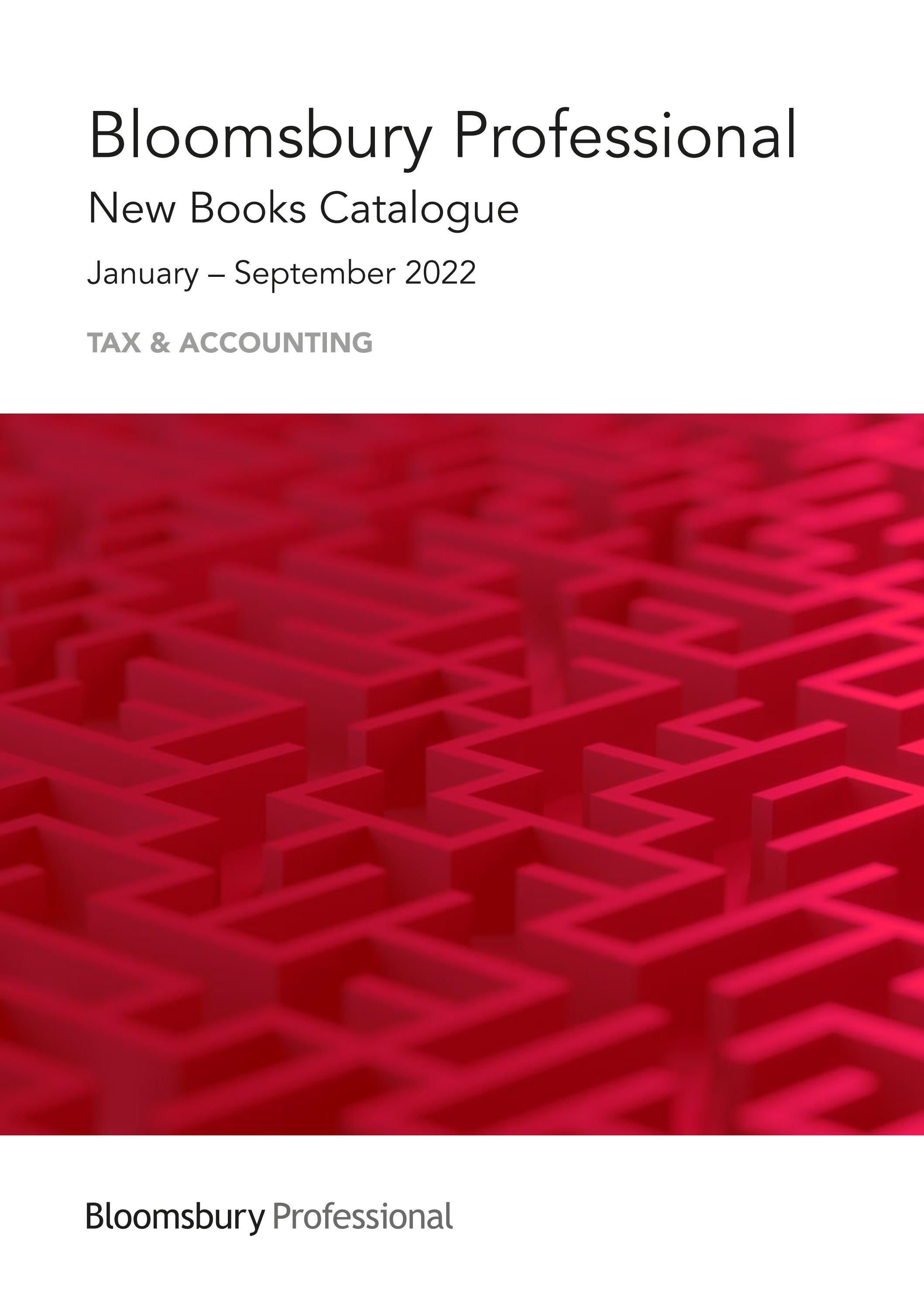 Tax Bloomsbury Professional New Books Catalogue JanuarySeptember 2022