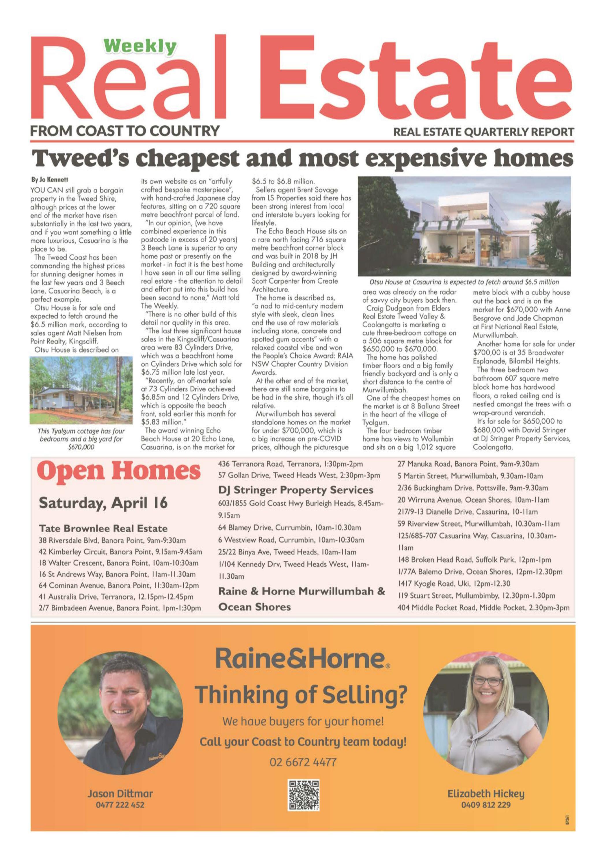 The Weekly Real Estate from Coast to Country, April 14, 2022 by Tweed