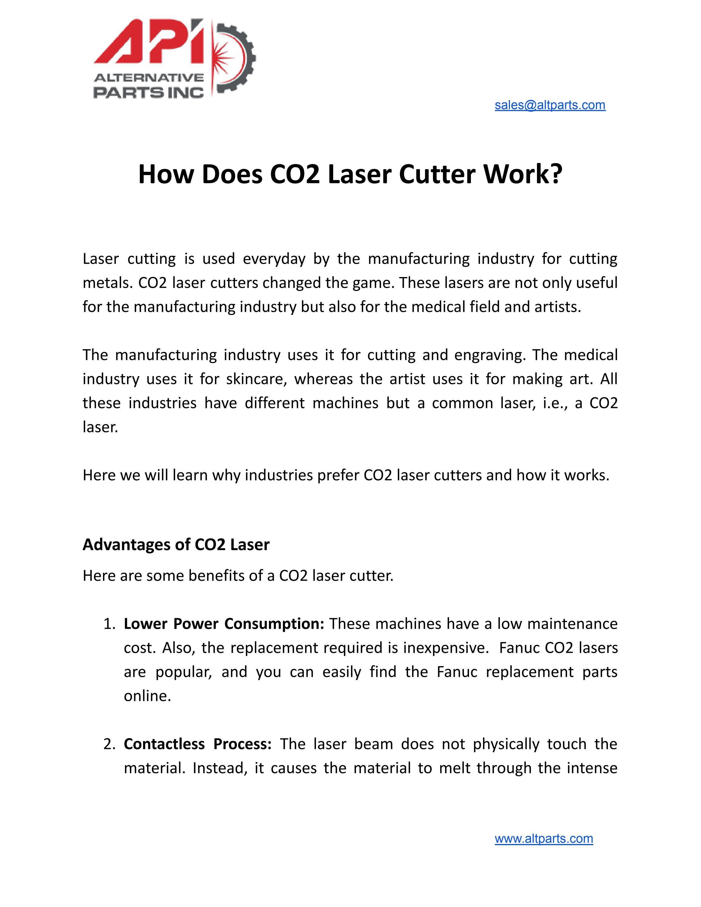 How Does CO2 Laser Cutter Work? by Alternative Parts Inc. Issuu