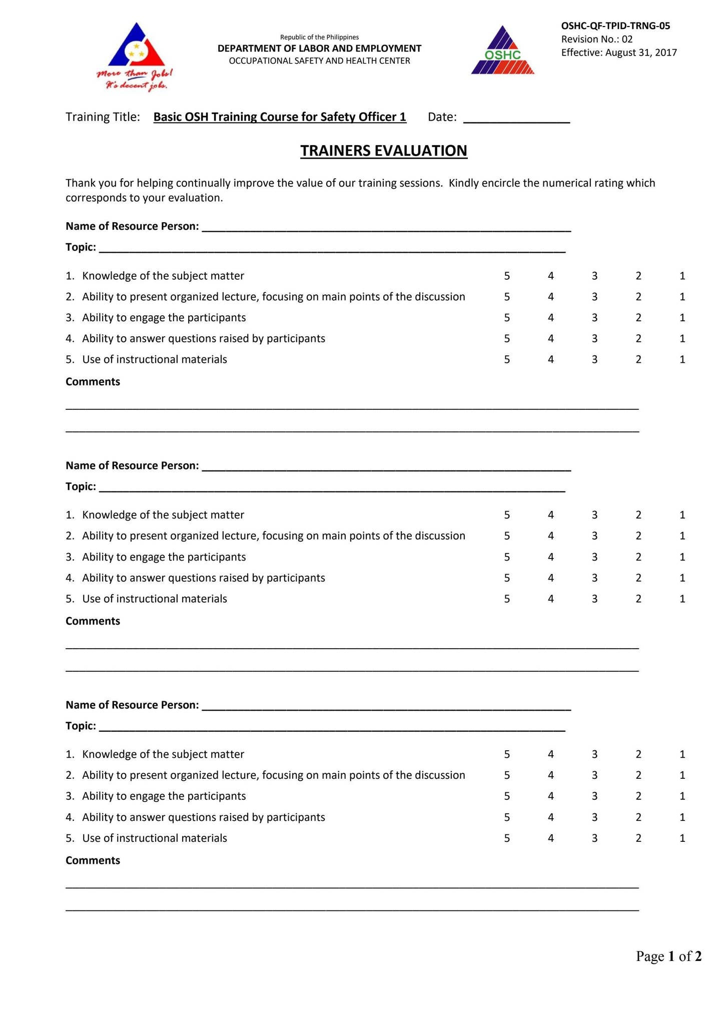 Trainers Evaluation by LearnPH - Issuu