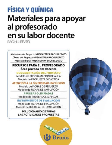 Cover of "Física y Química Bachillerato. Materiales para apoyar al profesorado en su labor docente"