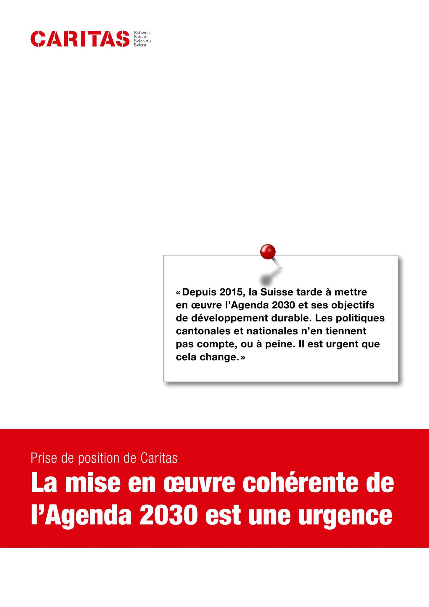 La mise en oeuvre cohérente de l’Agenda 2030 est une urgence by Caritas ...