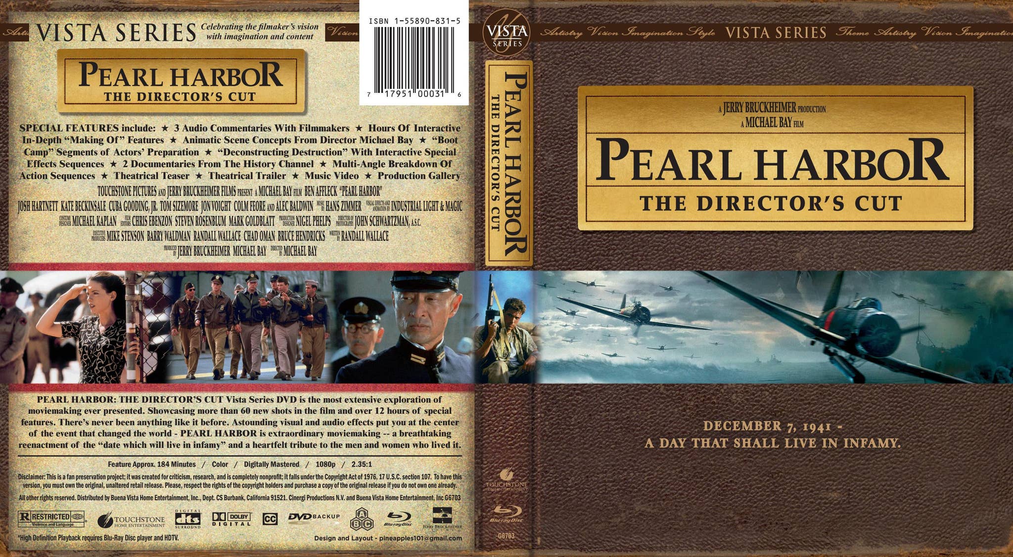 Pearl Harbor Directors Cut Blu Ray Artwork by Dave Simkiss