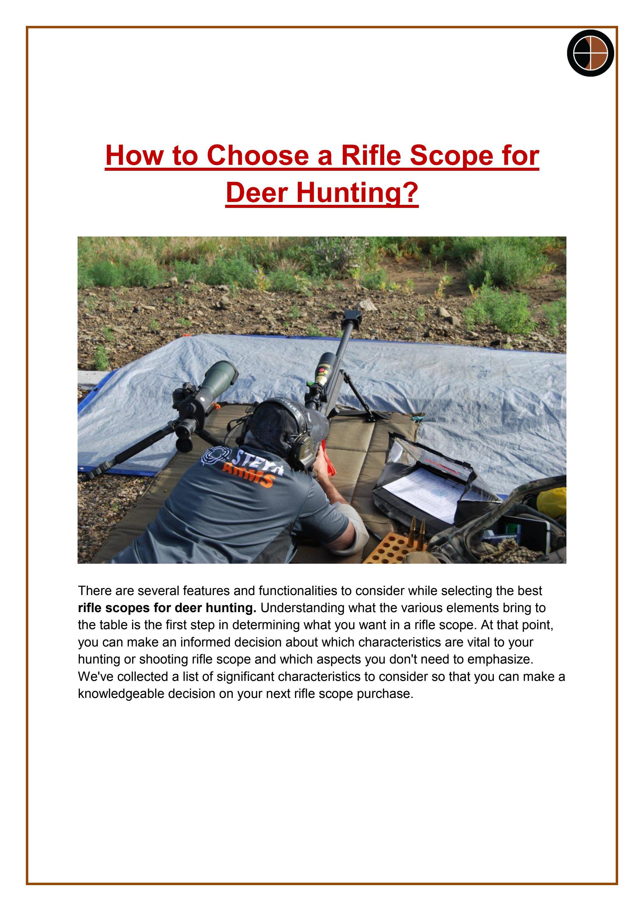 How to Choose a Rifle Scope for Deer Hunting? by Scope Aid Issuu