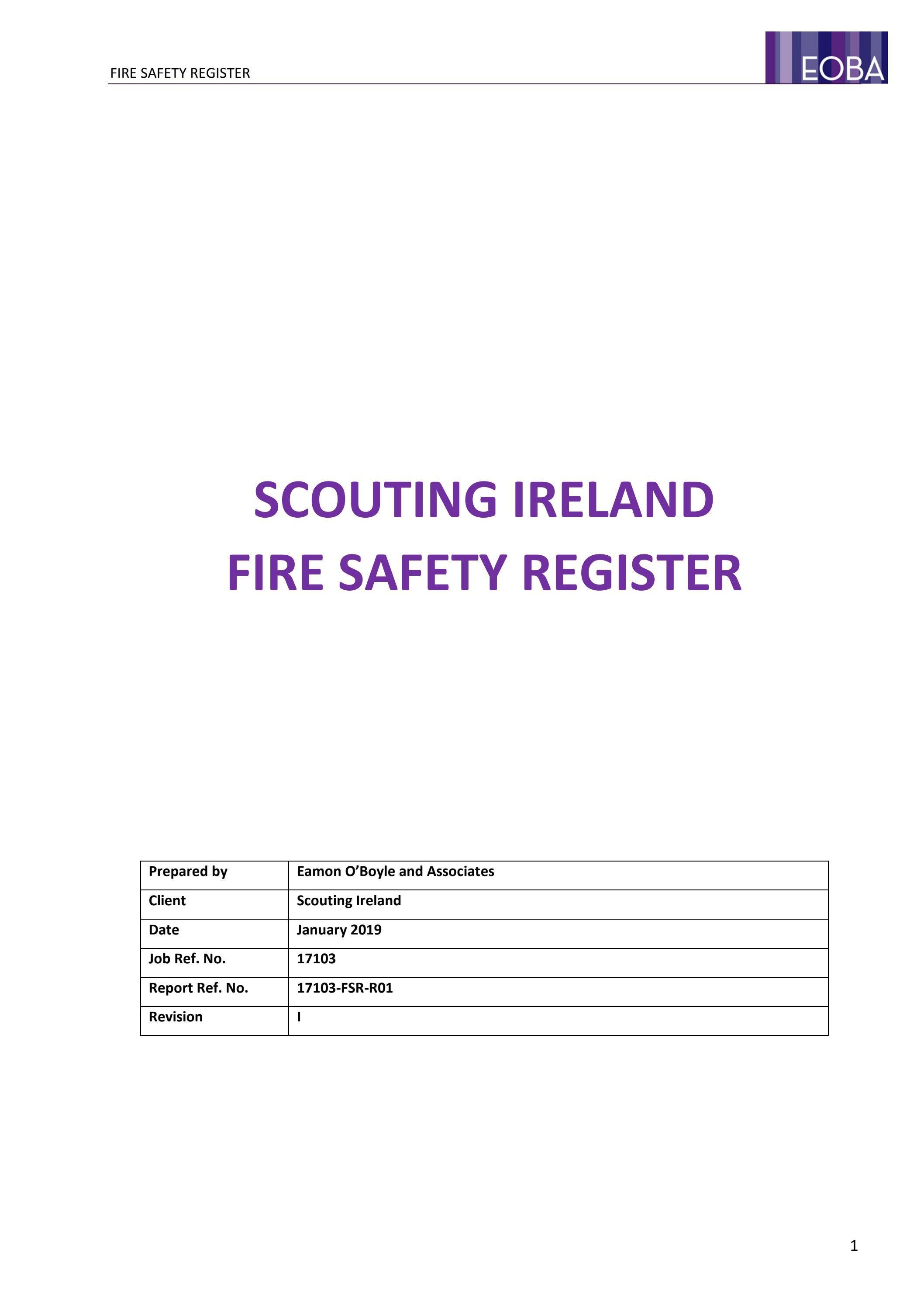 FireSafetyRegisterUpdateJanuary2019 by Scouting Ireland Issuu