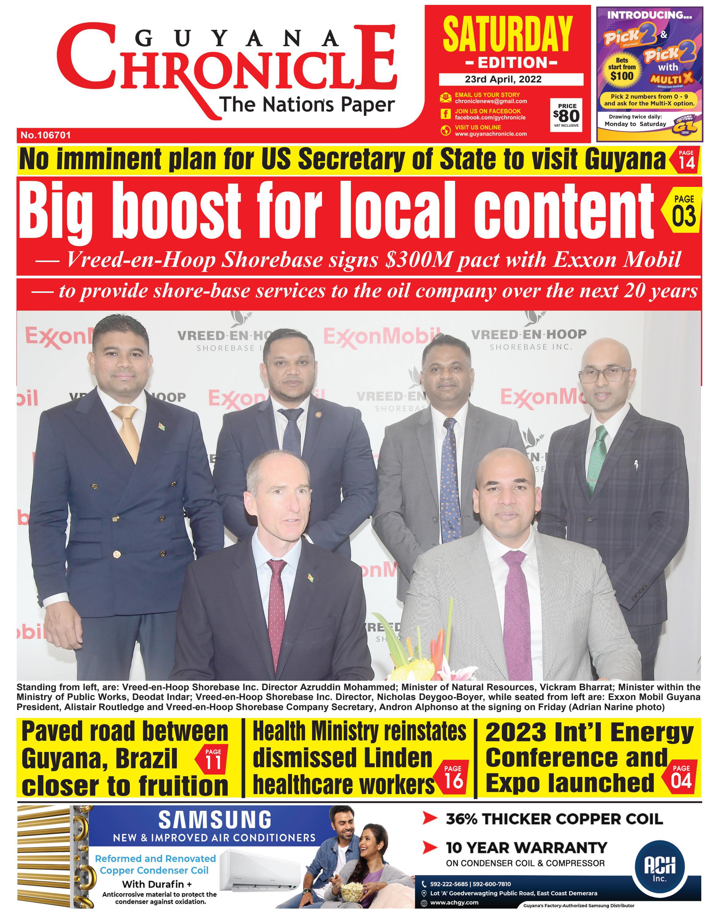 Guyana_Chronicle_Epaper_23_04_2022 by Guyana Chronicle - Issuu