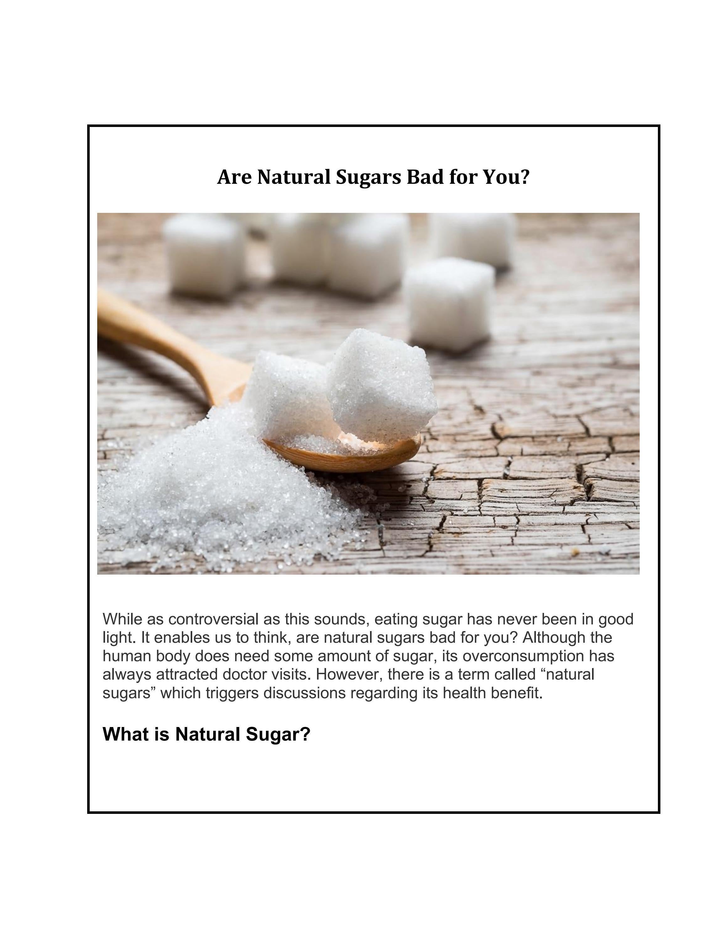 Are Natural Sugars Harmful to Your Health? by oombler Issuu