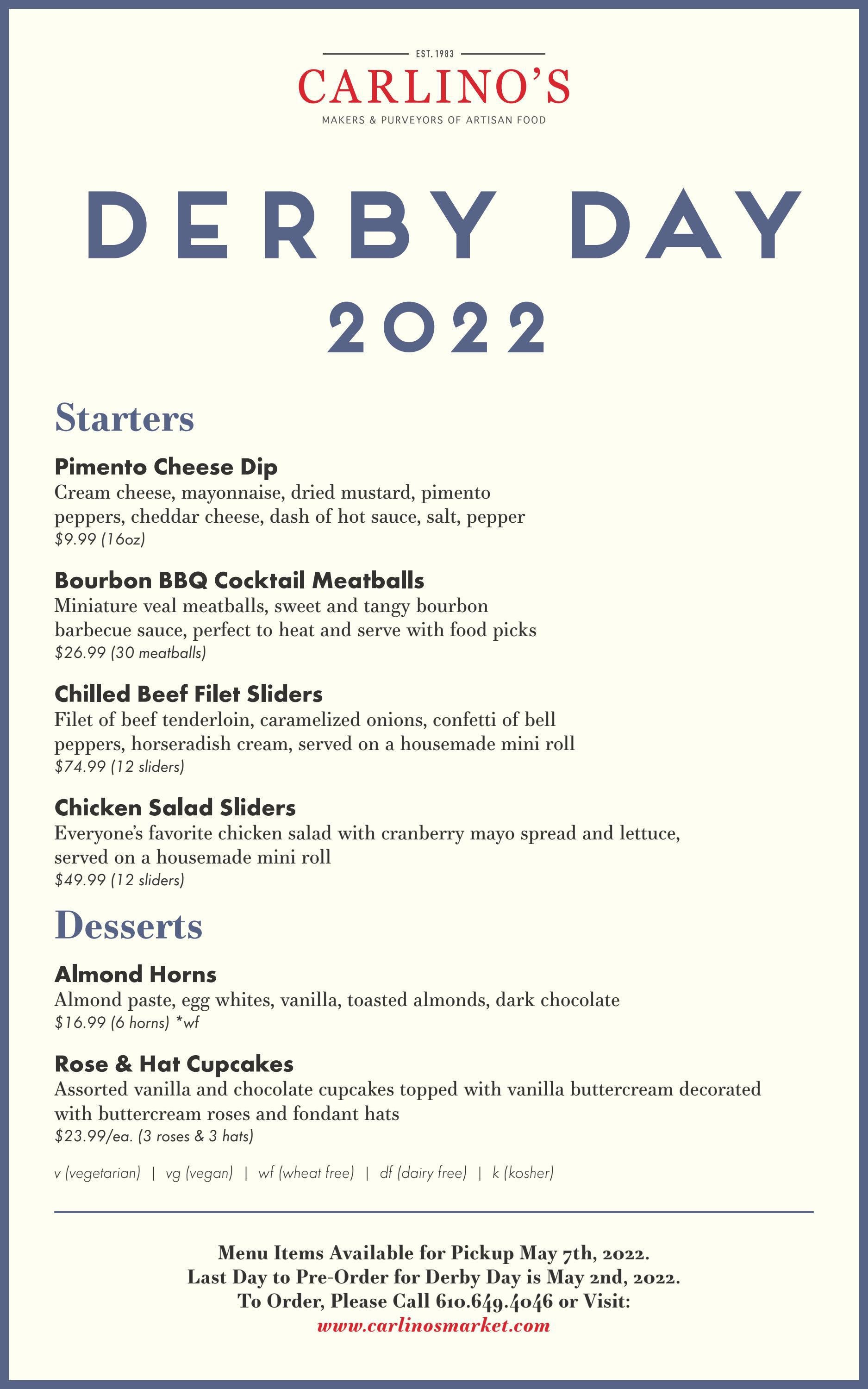 Derby Day 2022 Menu by CarlinosMarket Issuu