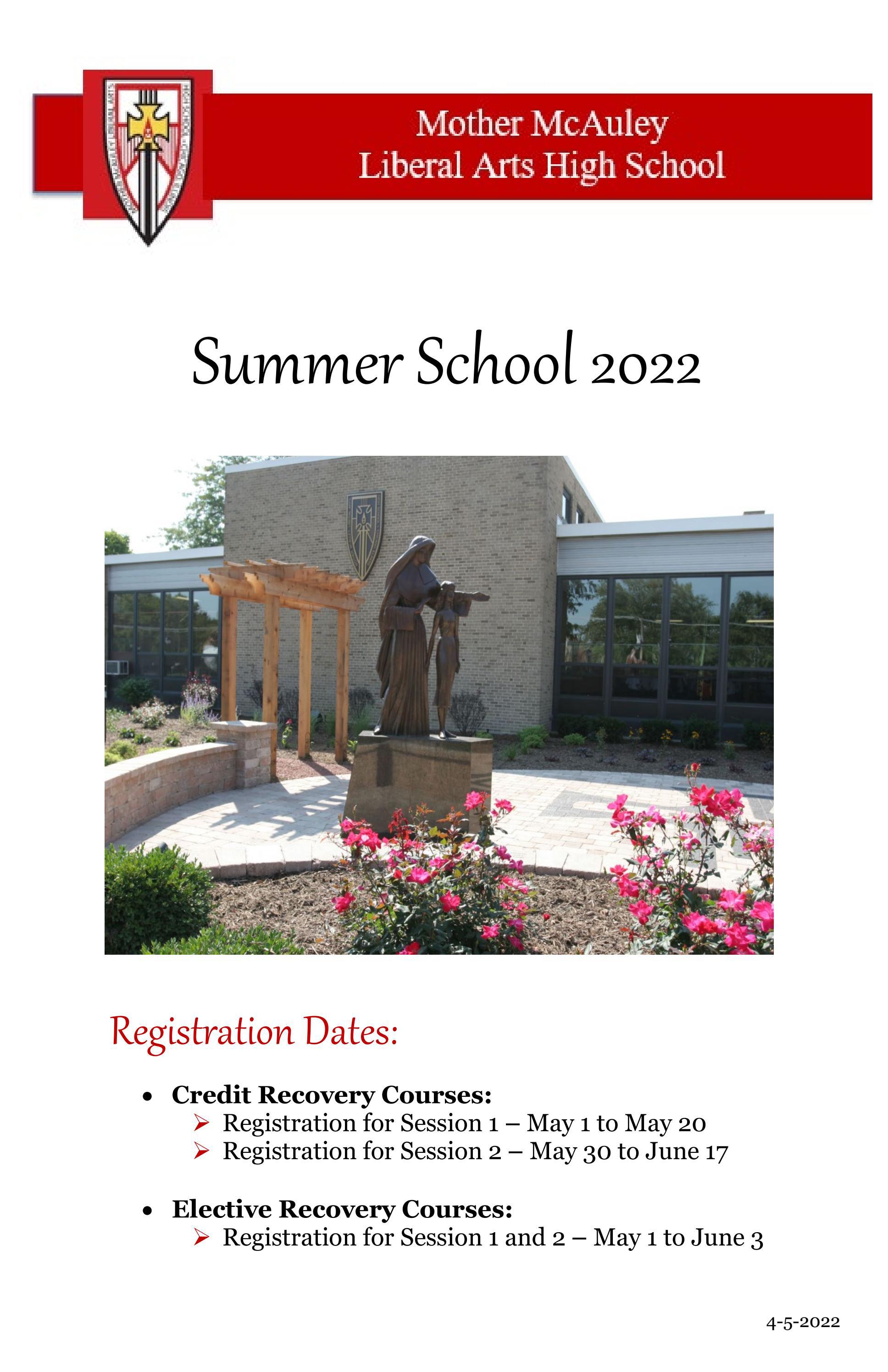 Summer School 2022 Brochure by MotherMcAuley Issuu