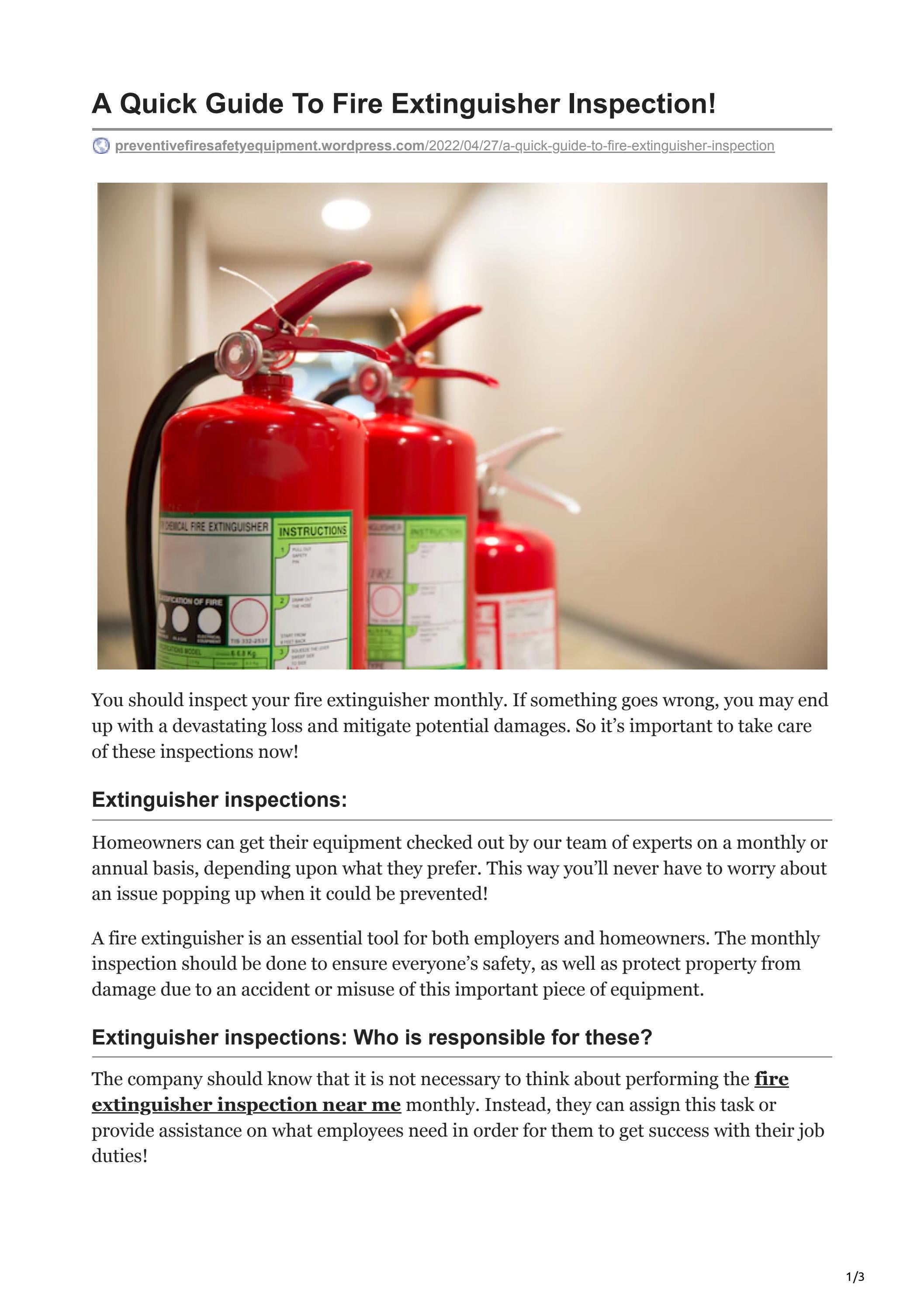 A Quick Guide To Fire Extinguisher Inspection! by acceleratemarketing55