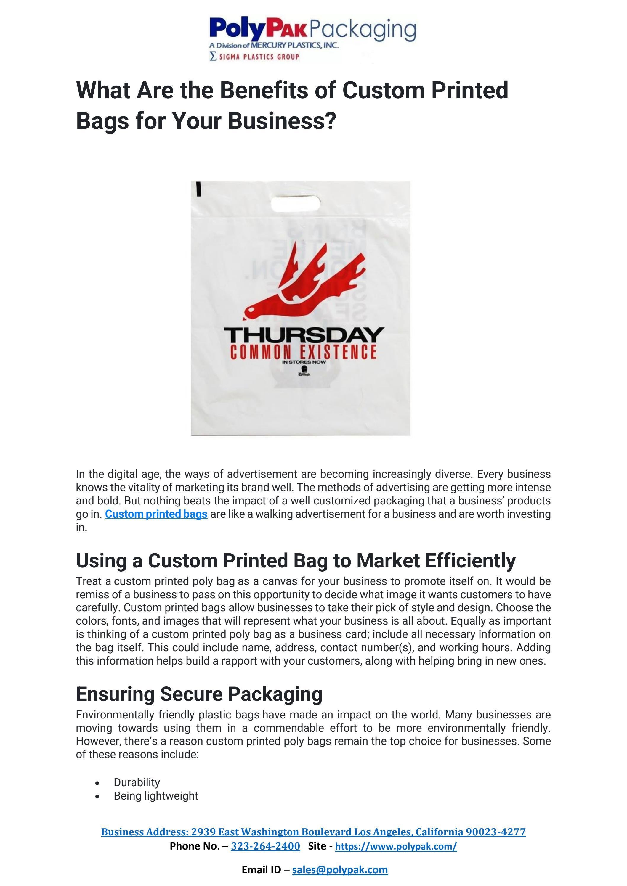 What Are the Benefits of Custom Printed Bags for Your Business? by