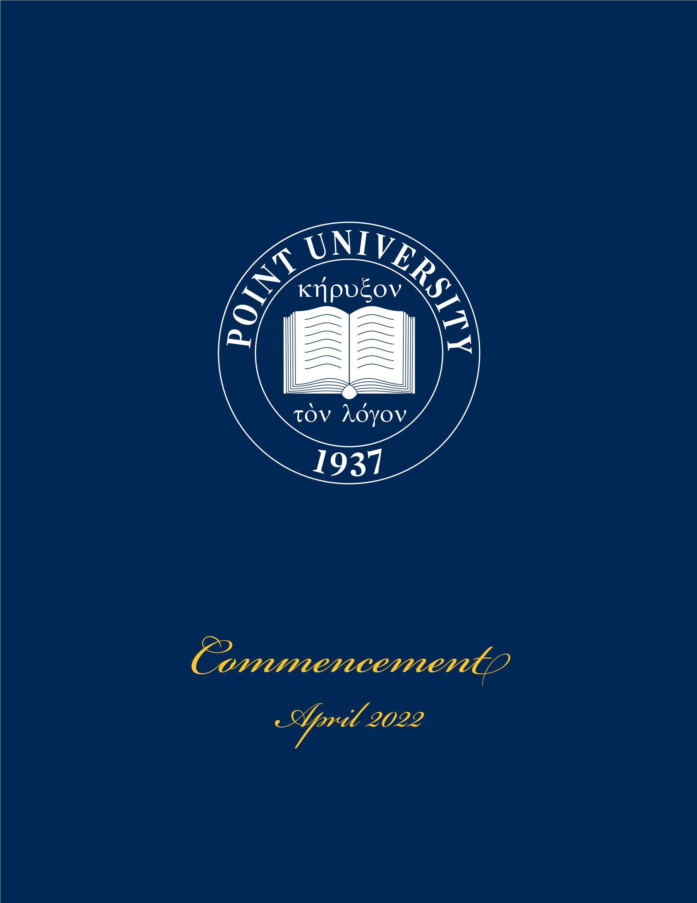 Commencement Program April 2022 by Point University Issuu