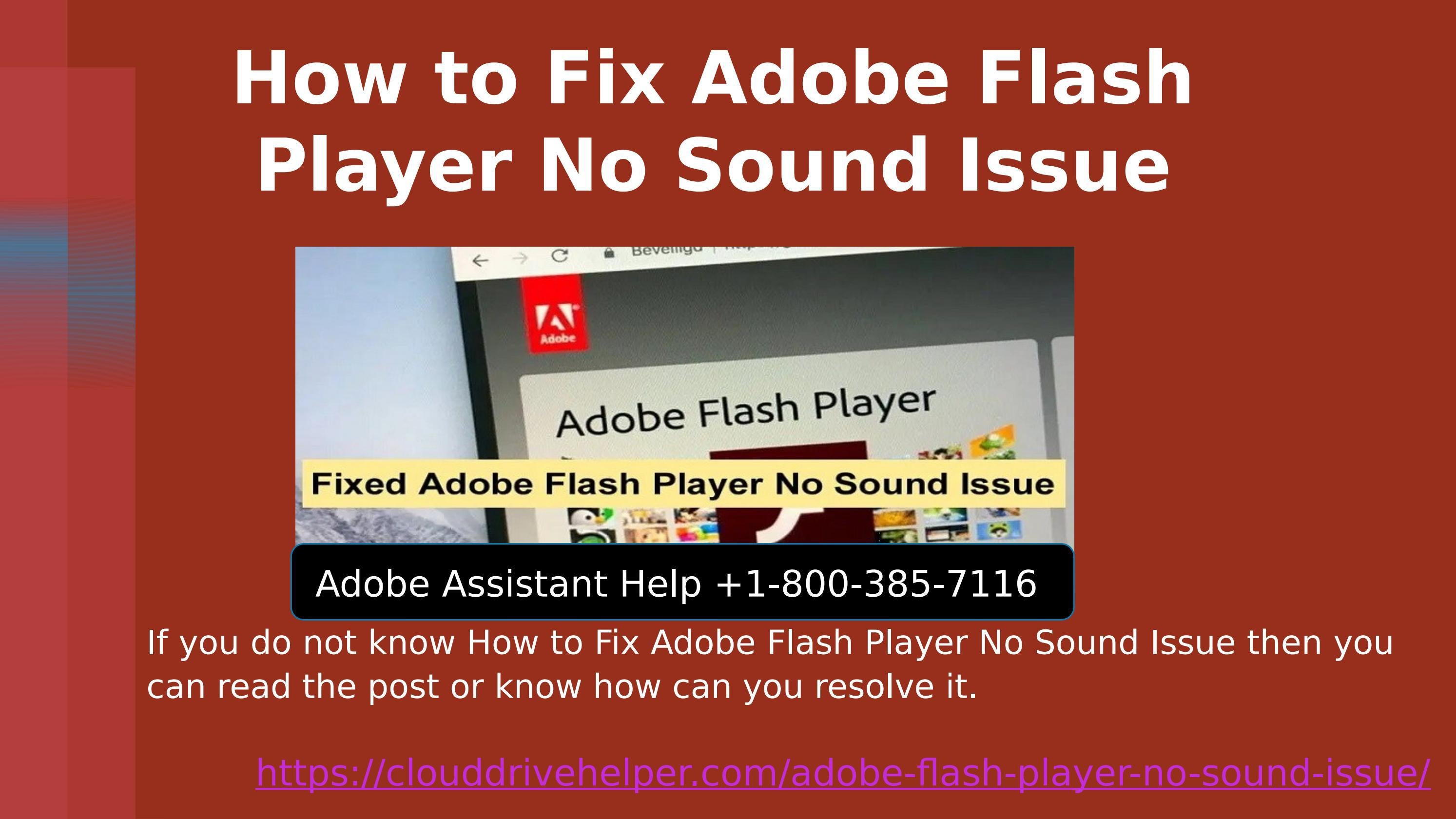 How to Fix Adobe Flash Player No Sound Issue +18003857116 Adobe