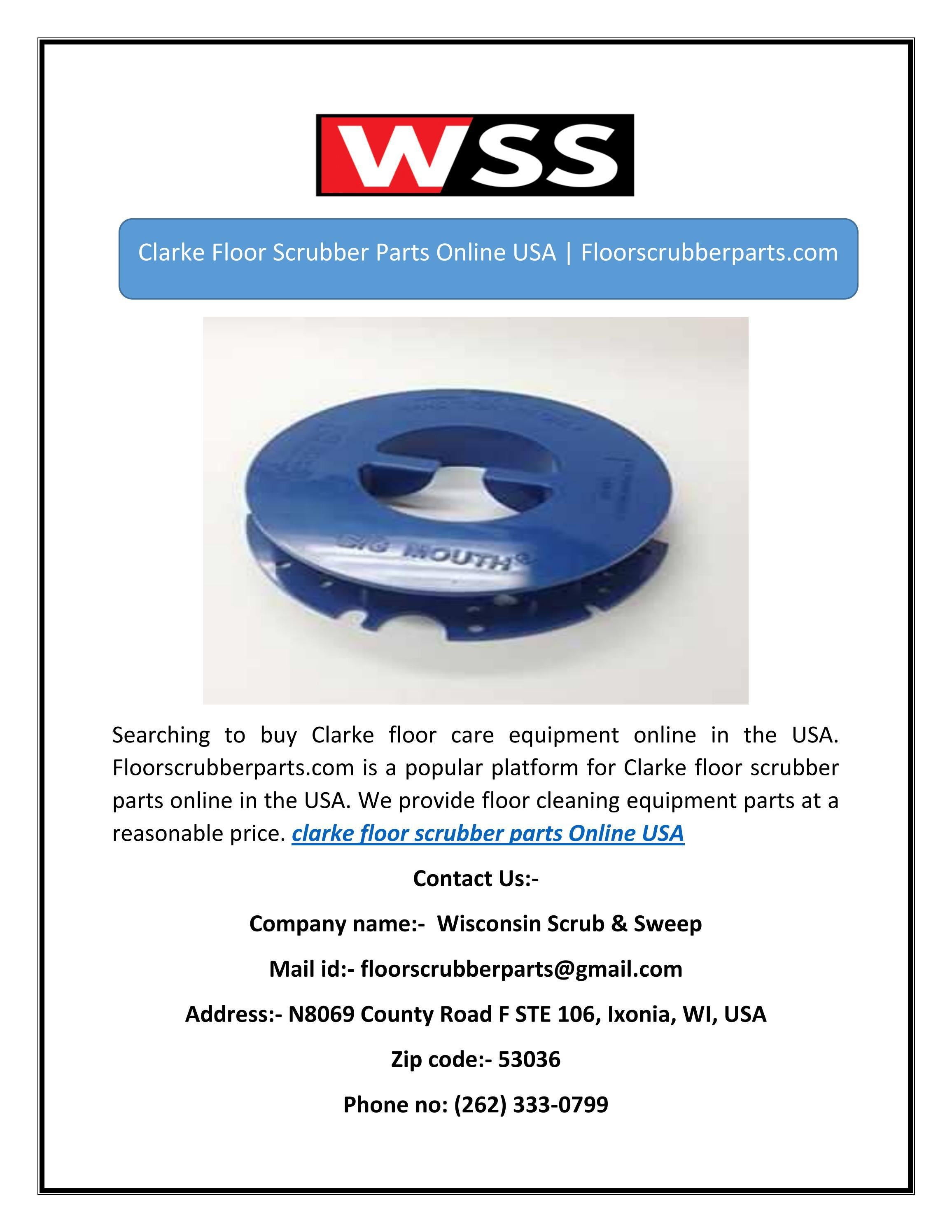Clarke Floor Scrubber Parts Online USA by