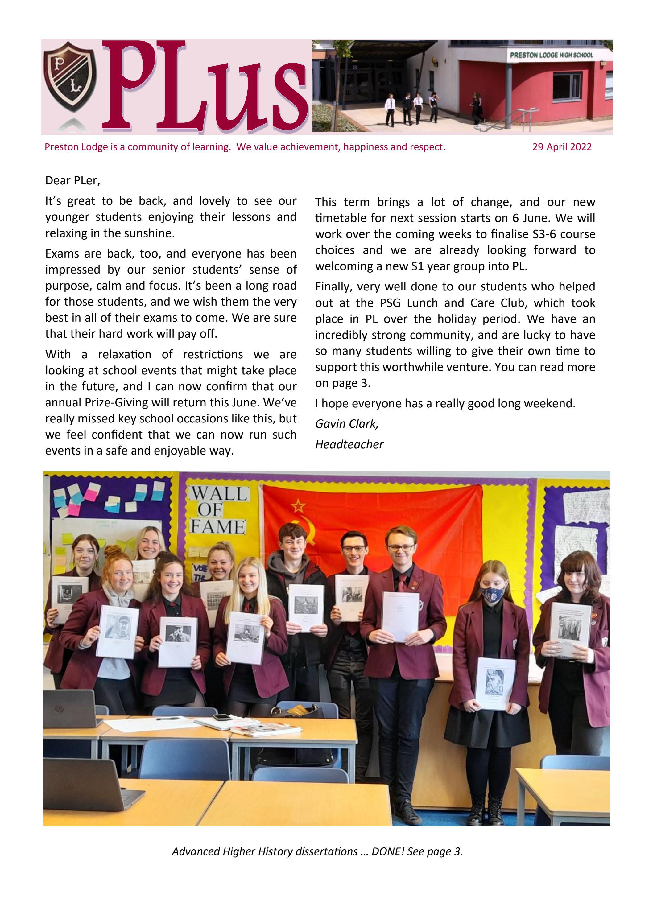 PLus Friday 29 April 2022 by Preston Lodge High School - Issuu