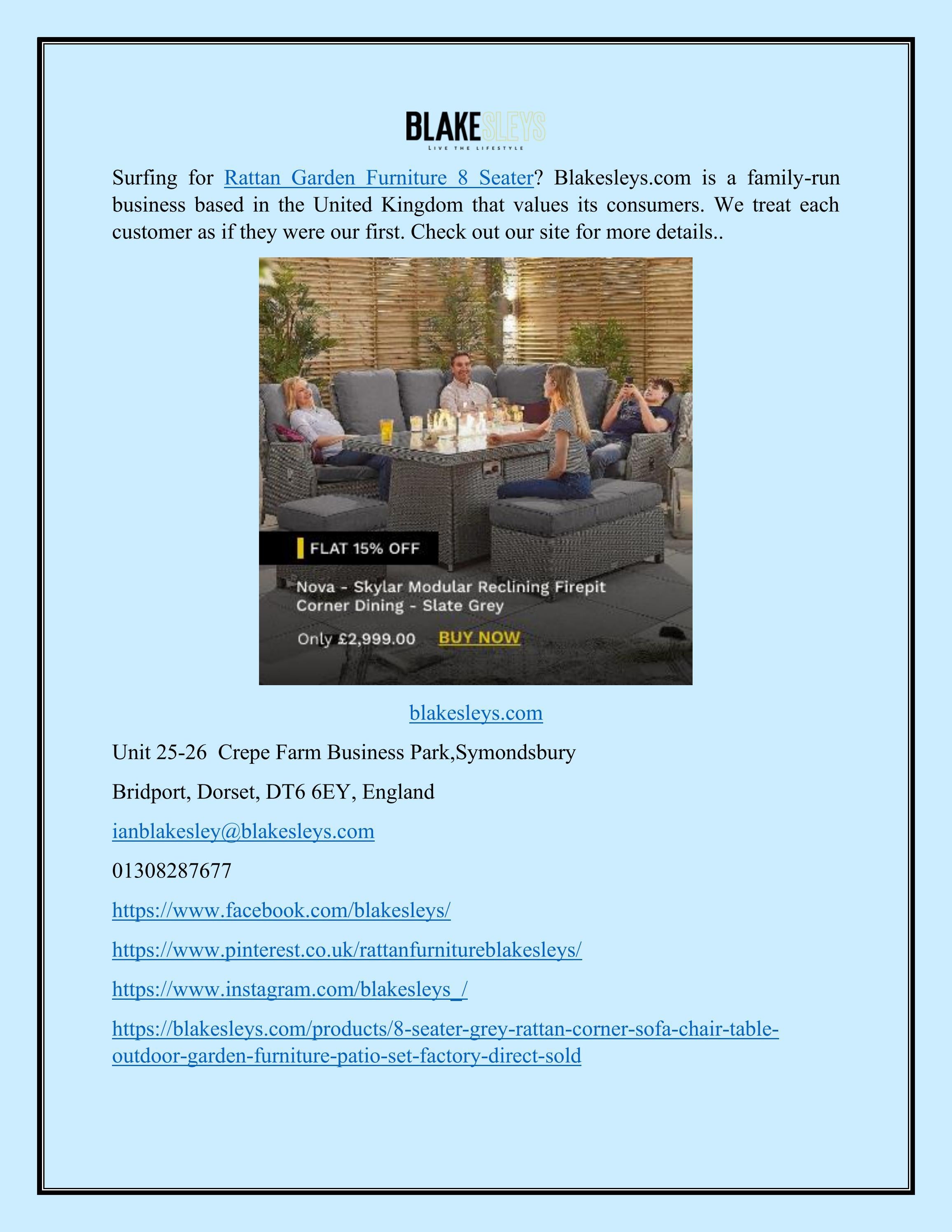 Rattan Garden Furniture 8 Seater by blakesleys Issuu