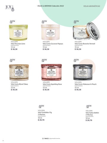 家具目录 Joy: Velas, difusores 德文 aromas 第 16 页