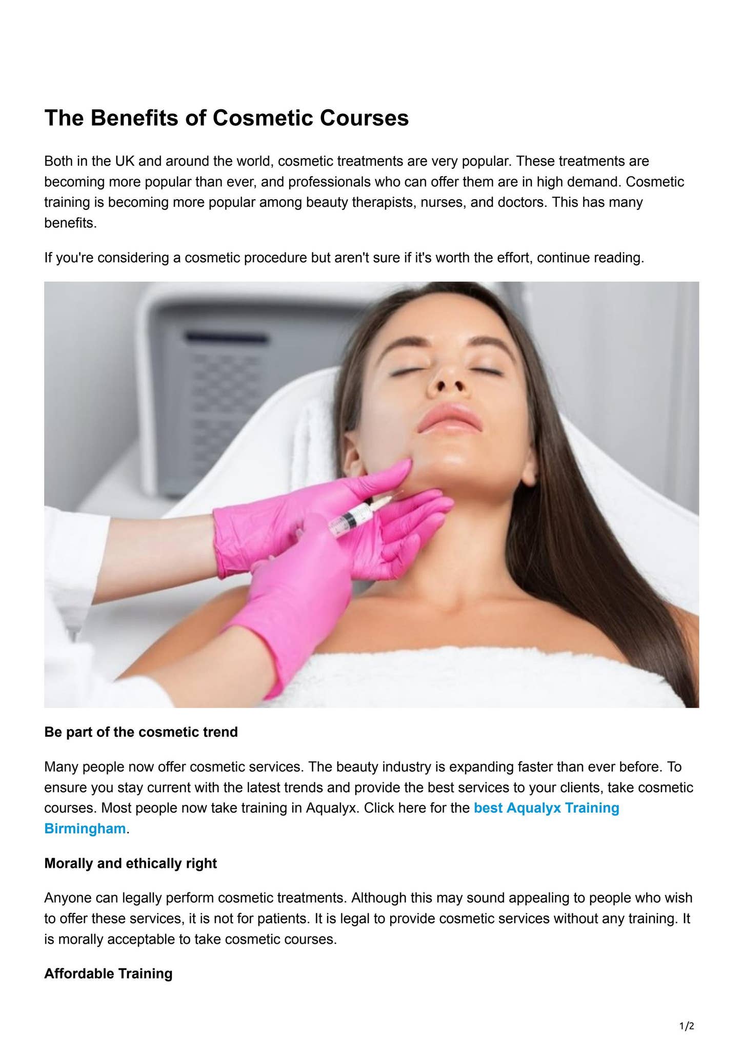 The Benefits of Cosmetic Courses by Este Training Academy - Issuu