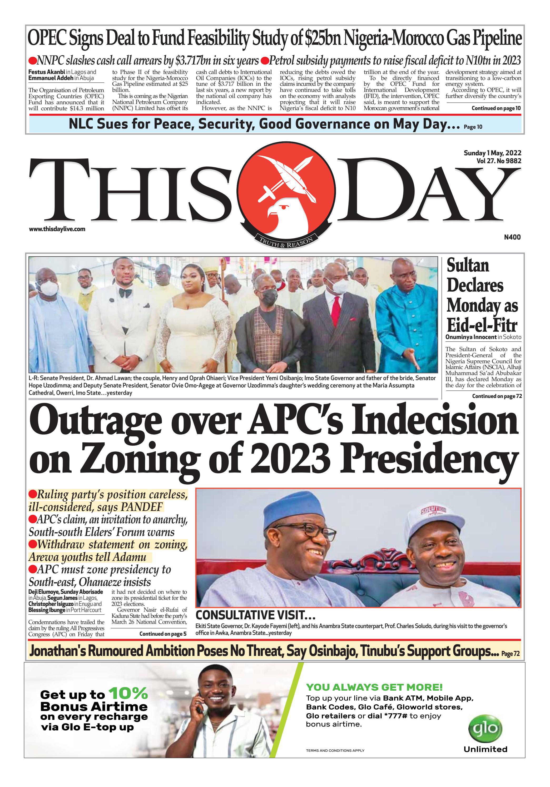 SUNDAY 1ST MAY 2022 By THISDAY Newspapers Ltd Issuu