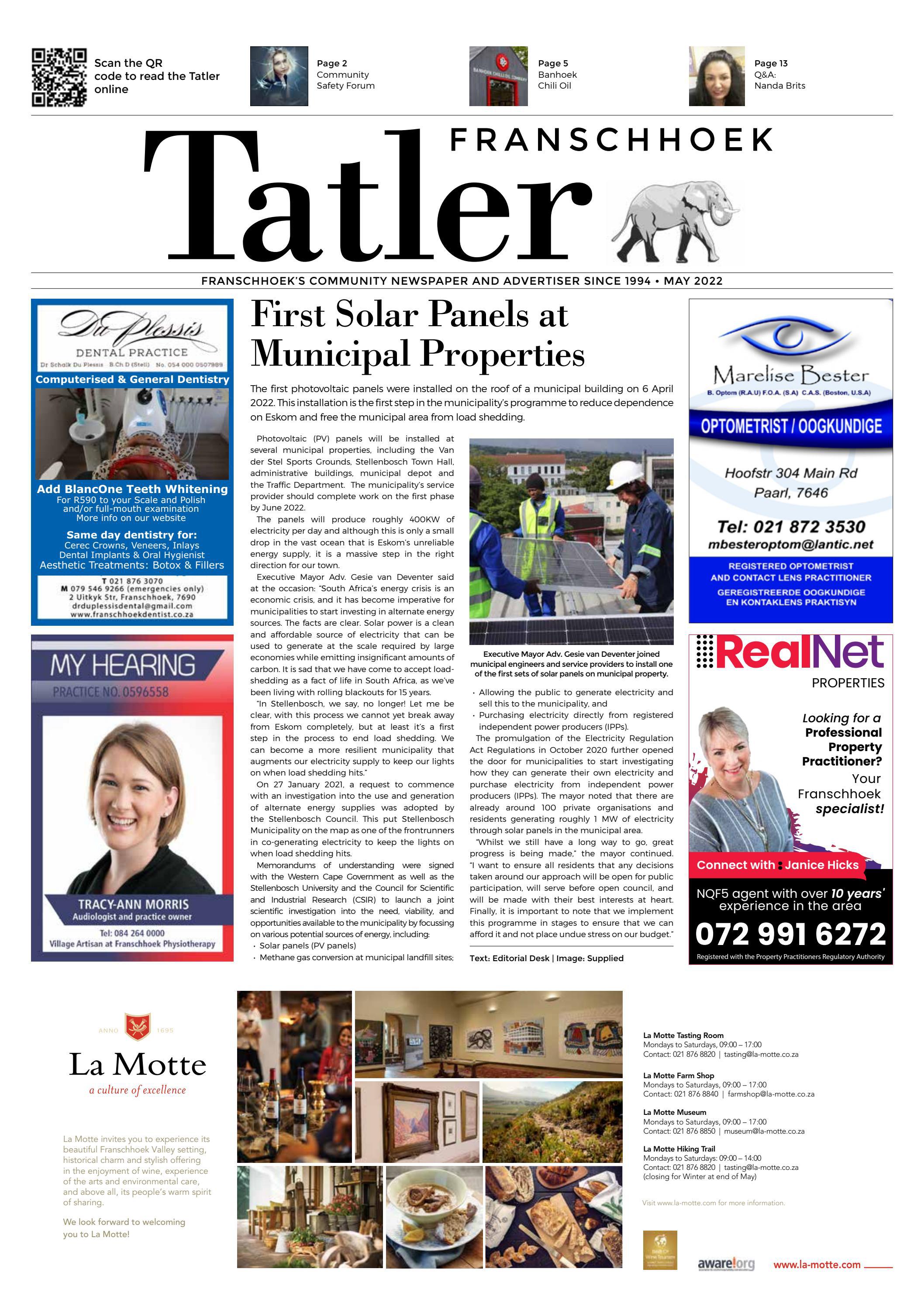 Franschhoek Tatler - May 2022 by Franschhoek Tatler - Issuu