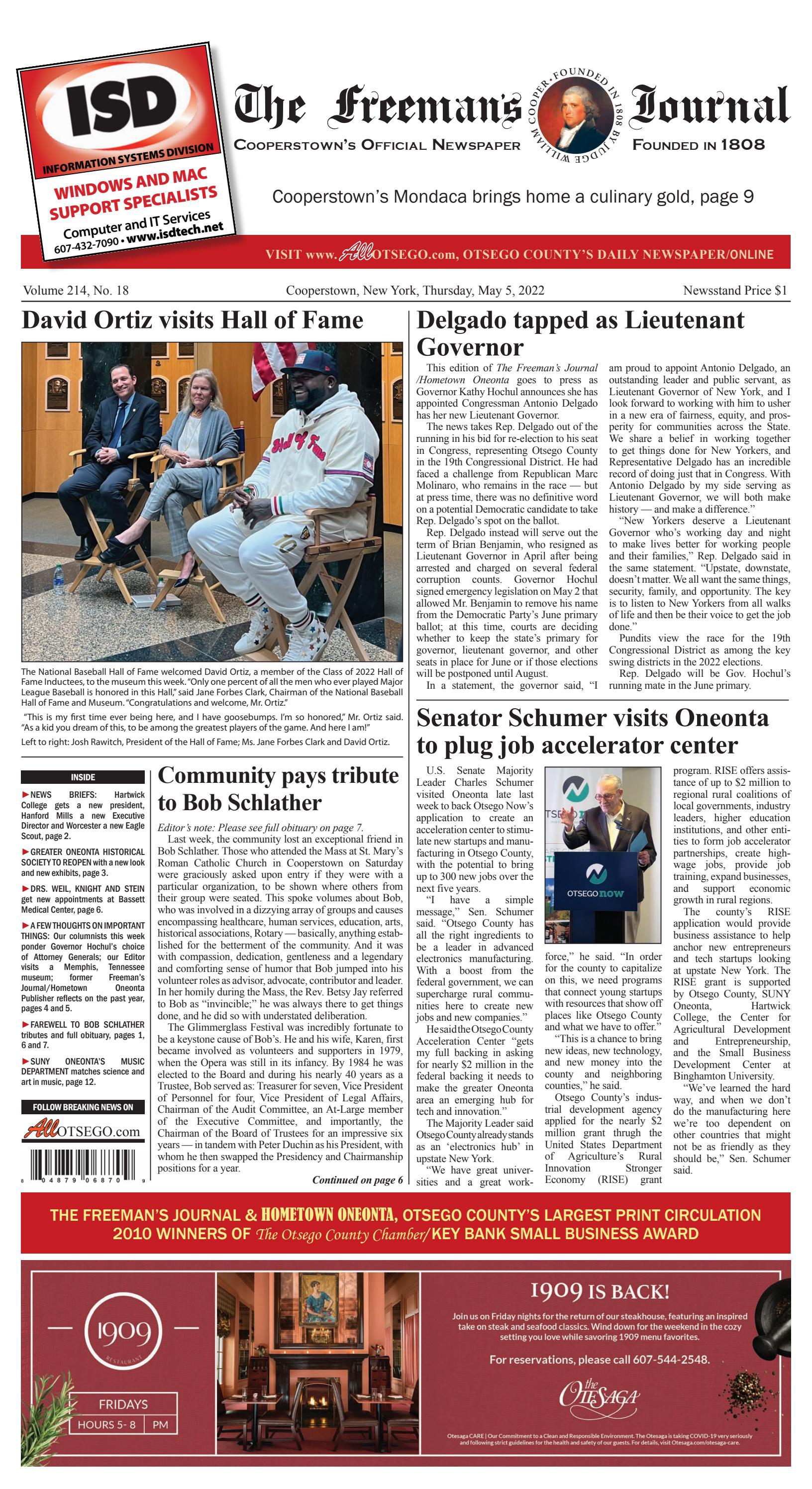 The Freeman's Journal 05-05-22 by All Otsego - News of Oneonta, Cooperstown  & Otsego County, NY - Issuu