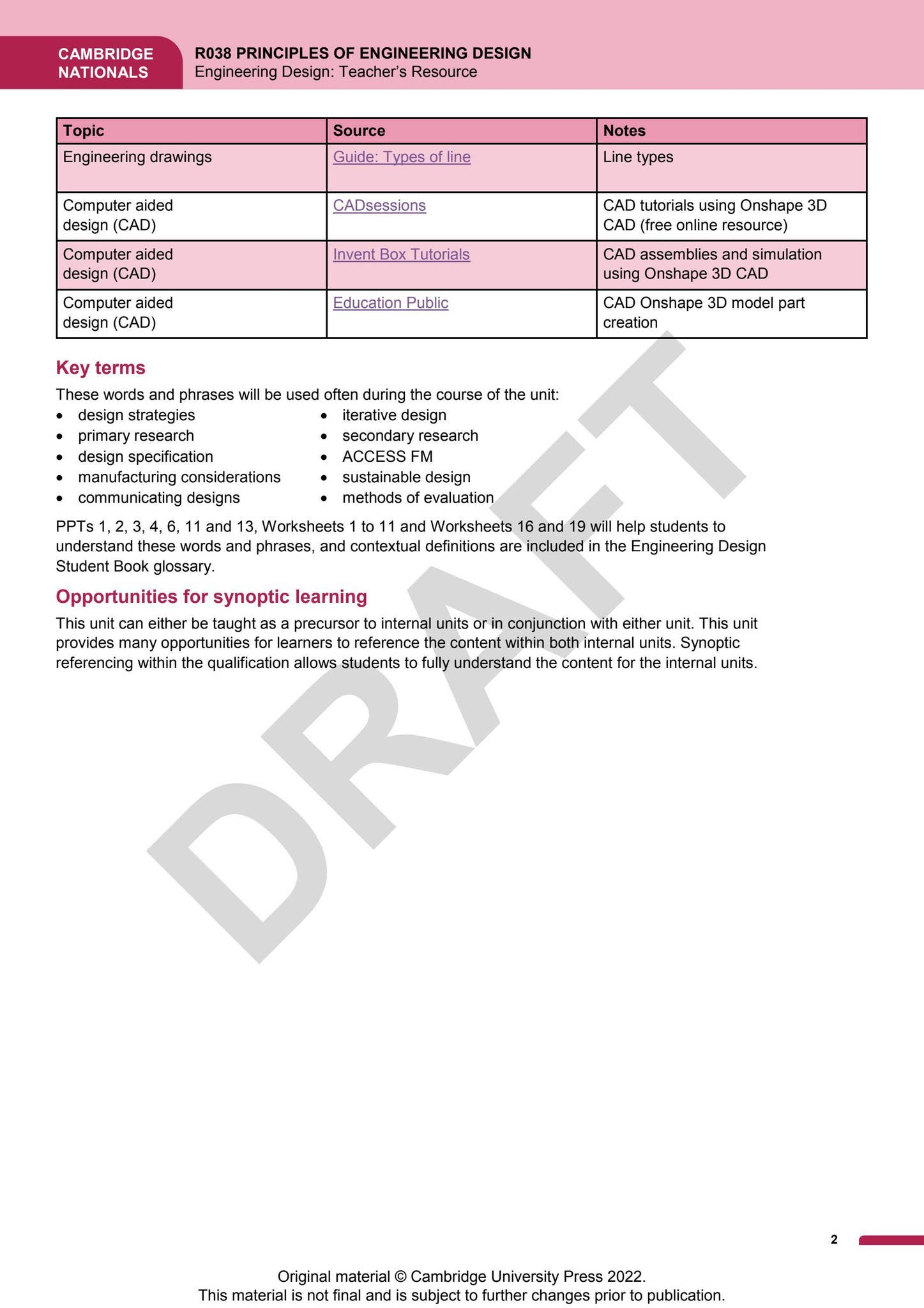 CambridgResourcee Nationals Engineering Design Digital Teacher's by ...