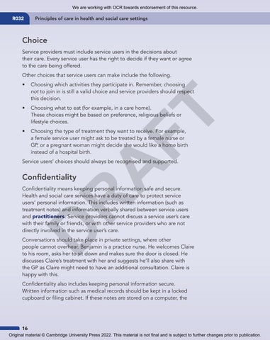 Cambridge Nationals Health and Social Care Student Book by Cambridge ...