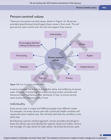 Cambridge Nationals Health and Social Care Student Book by Cambridge ...