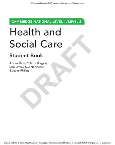 Cambridge Nationals Health and Social Care Student Book by Cambridge ...
