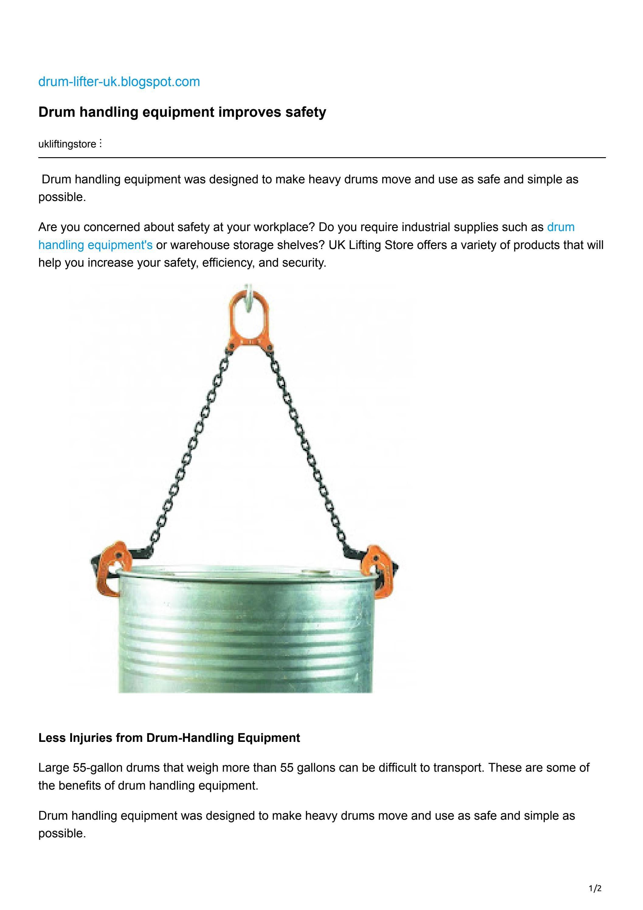 Drum handling equipment improves safety by UK Lifting Store Issuu