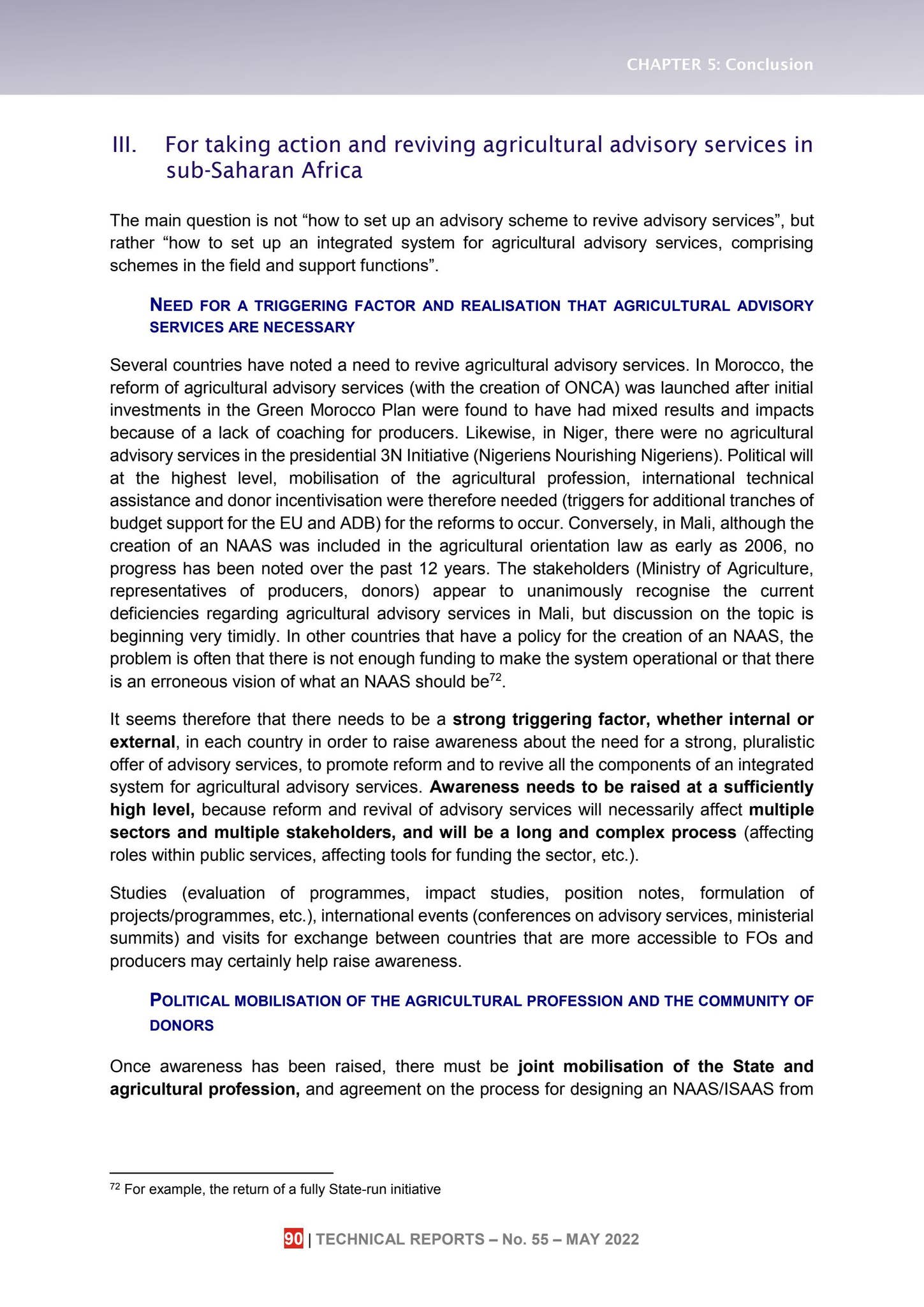 Reviving agricultural advisory and extension services in sub-Saharan ...